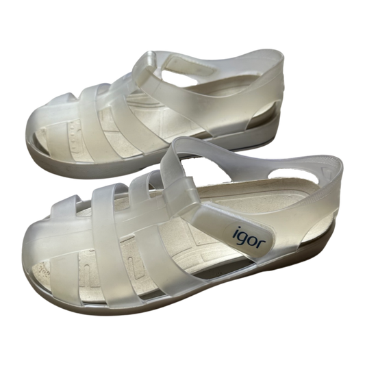 Igor Kids star jelly sandals in white/clear (UK12/EU30)