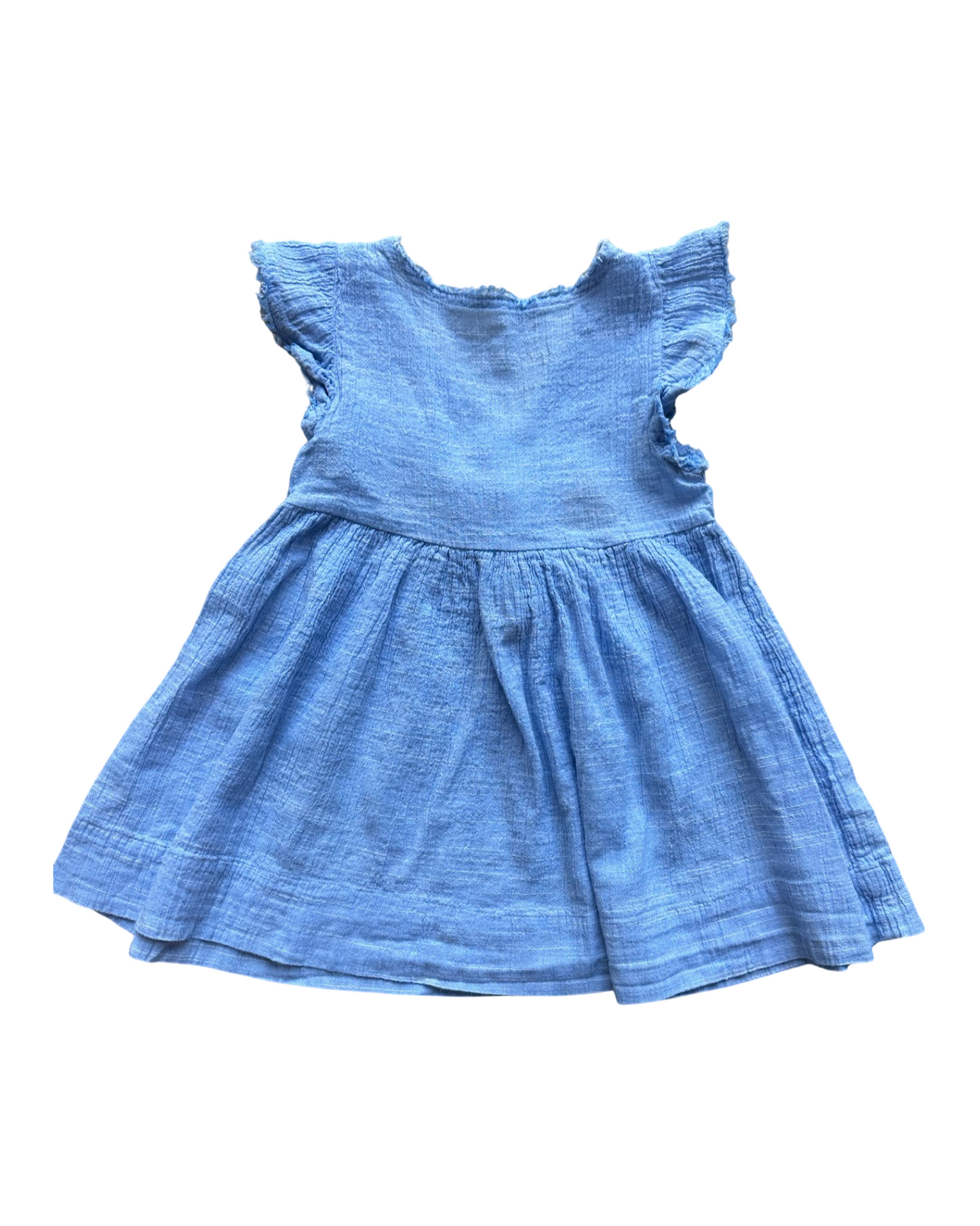 Next baby blue seersucker cotton dress (size 12-18mths)
