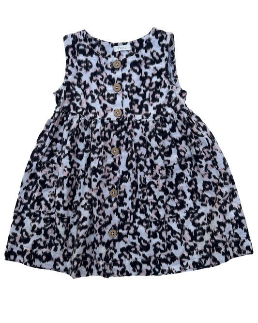 Next pink leopard print dress (size 18-24mths)