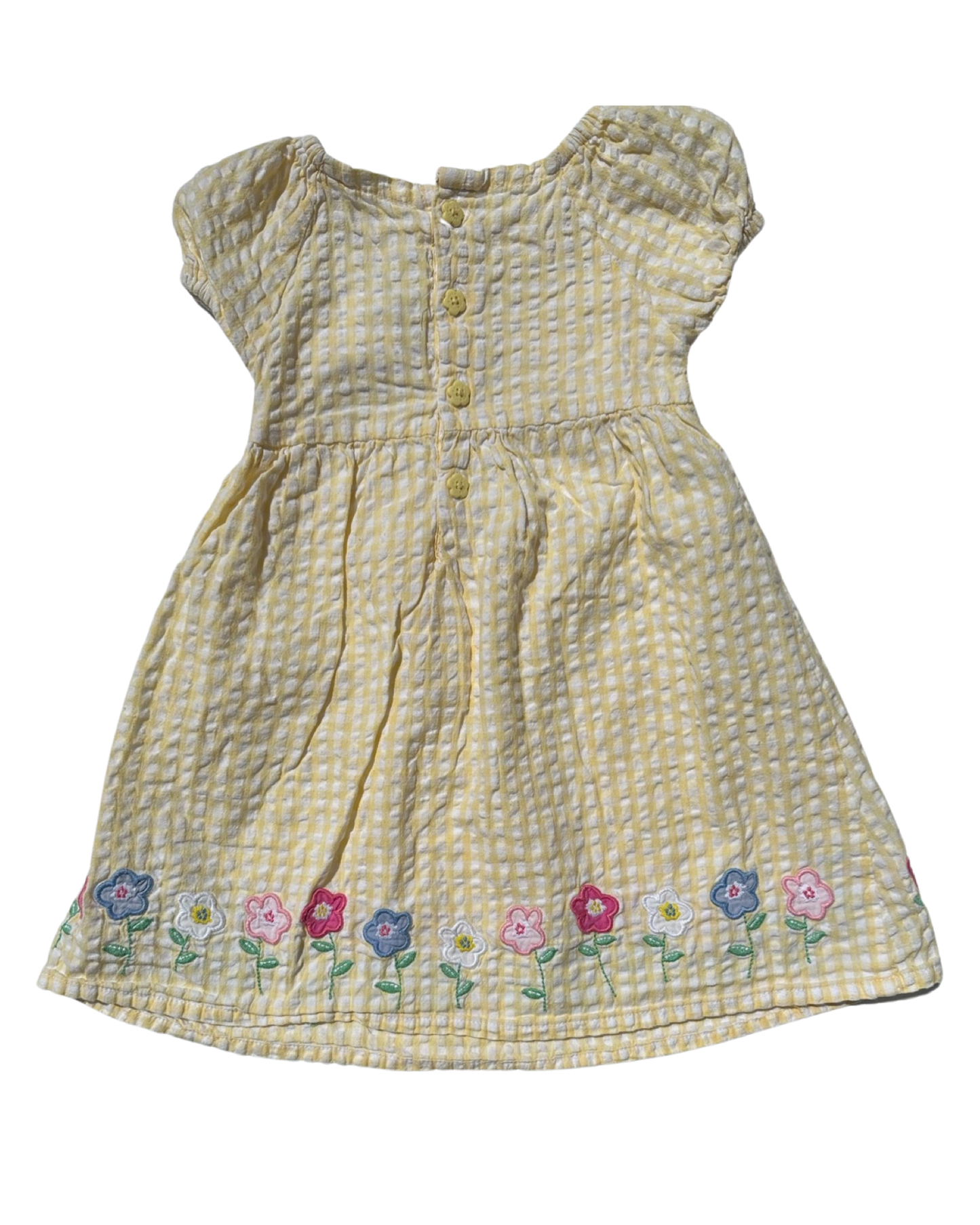 JoJo Maman Bebe yellow gingham dress (size 6-12mths)