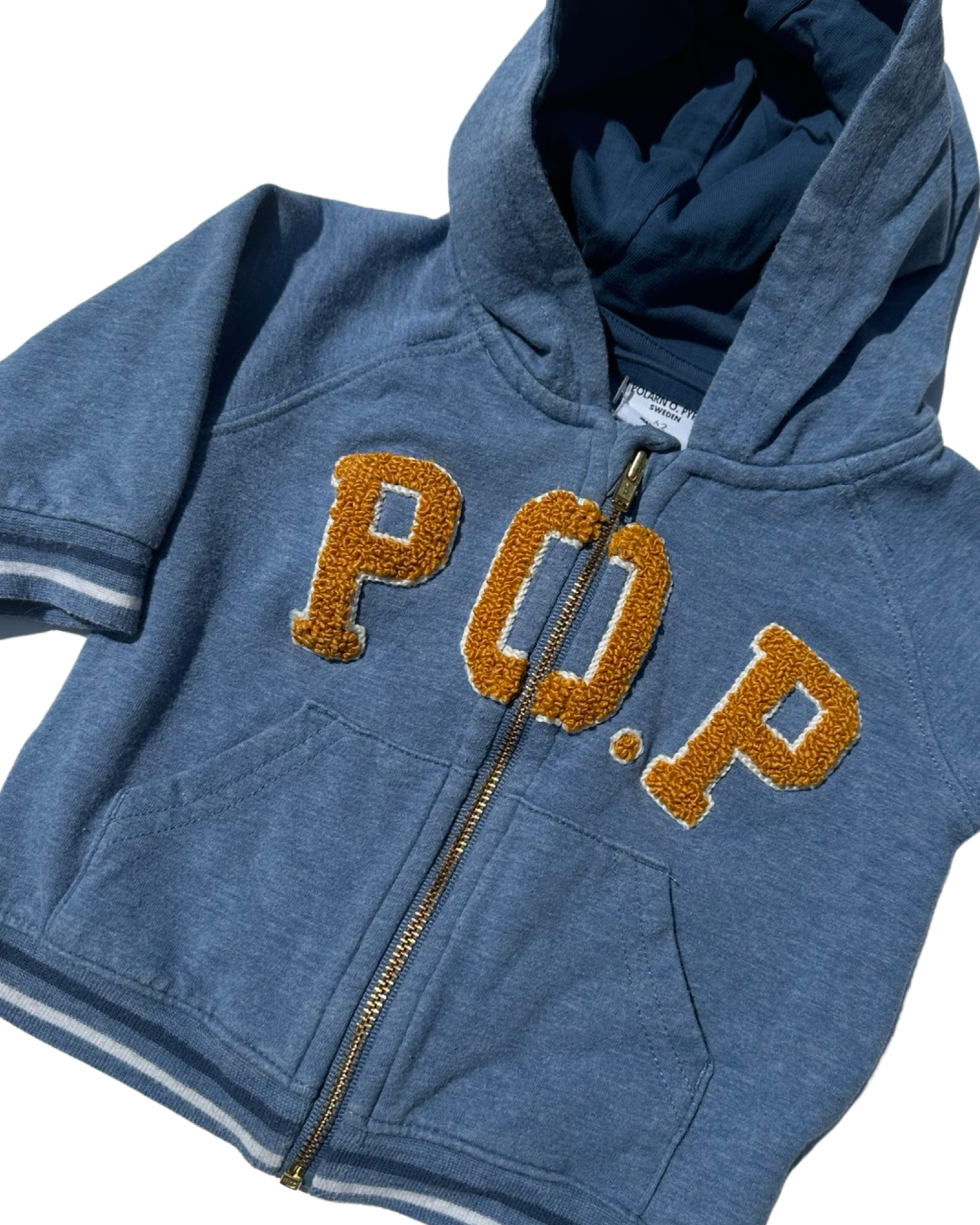 Polarn O.Pyret blue marl hoodie (size 2-4mths)