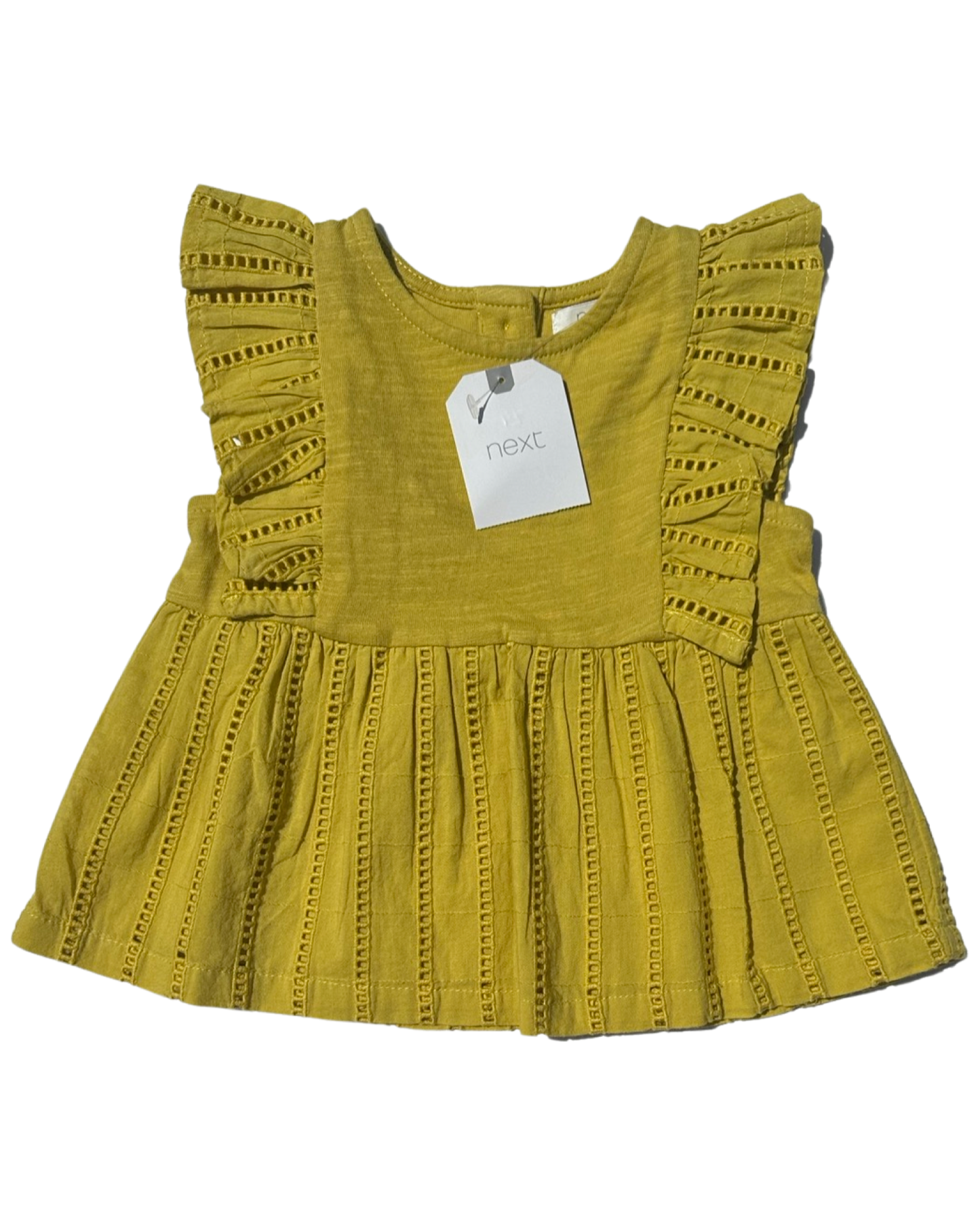Next mustard yellow cotton tshirt (size 3-6mths)