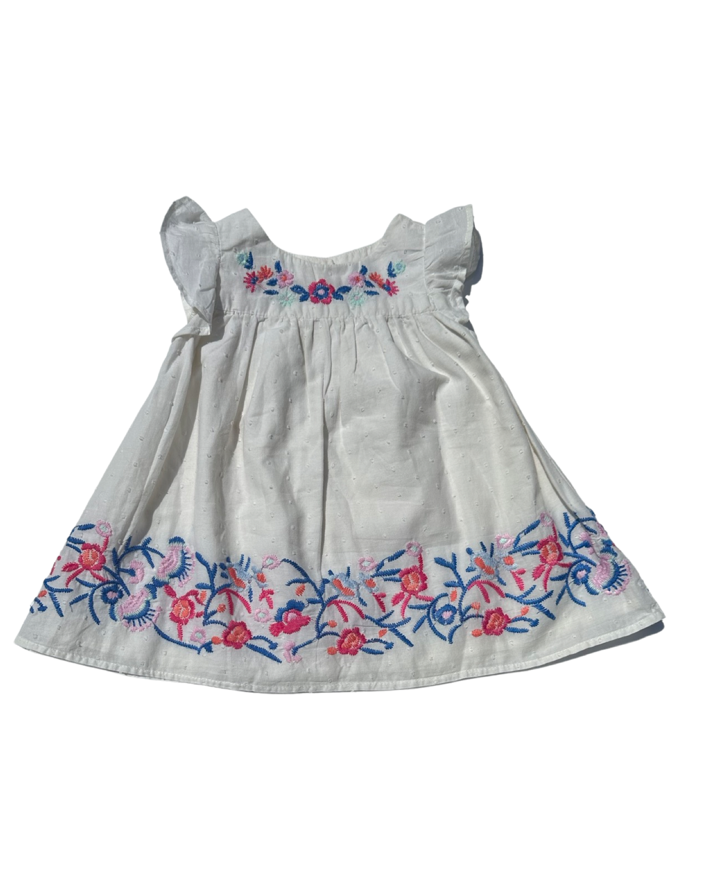Baby Gap embroidered white cotton dress (size 3-6mths)