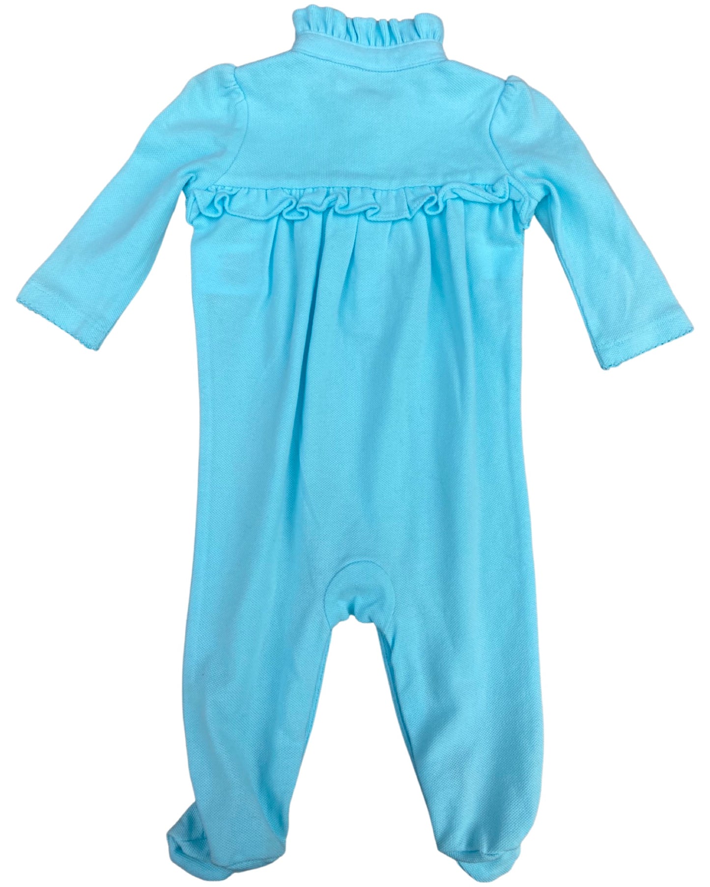 Ralph Lauren baby blue onesie with frill detail (0-3mths)