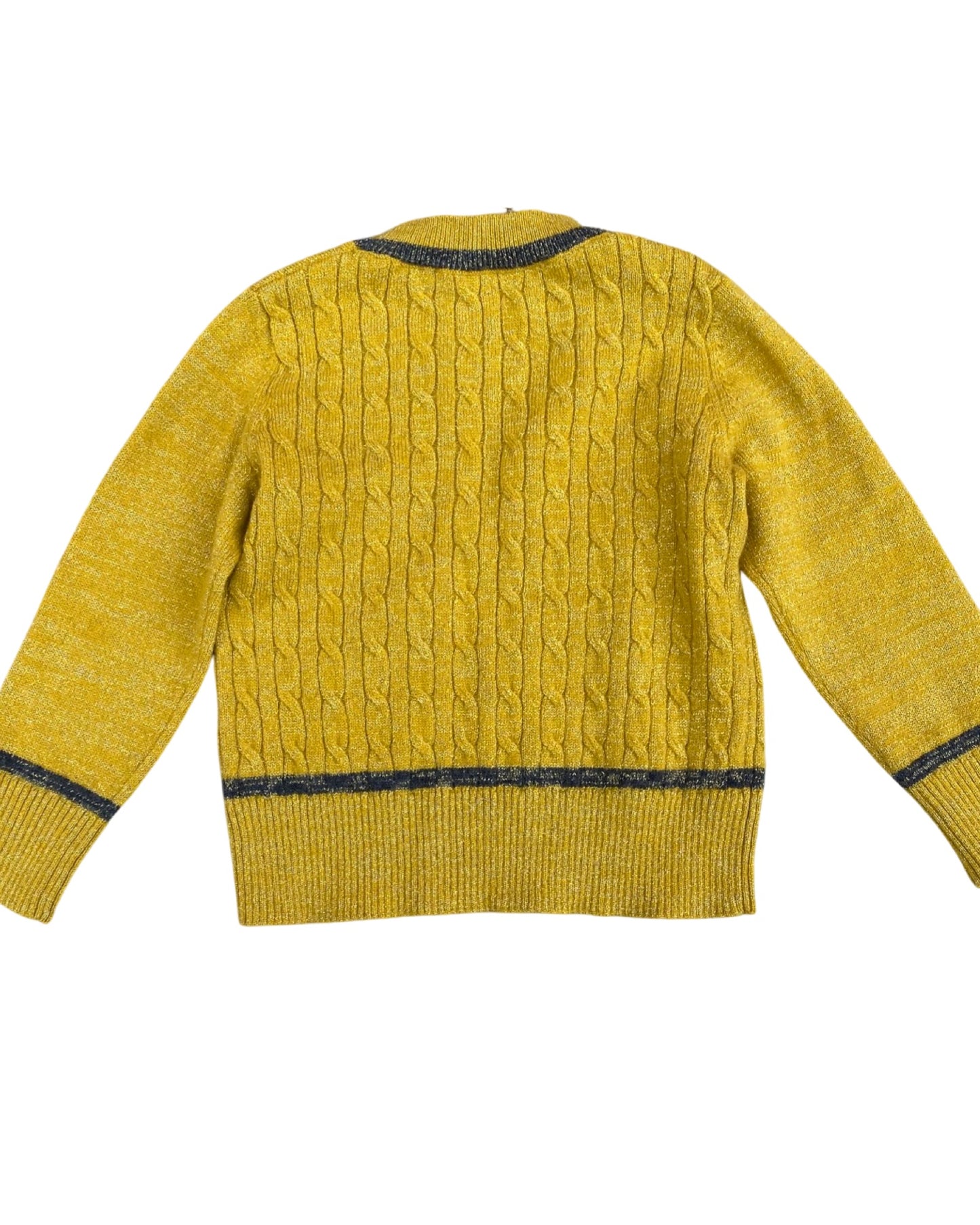Bonpoint mustard yellow lurex cable knit jumper (3-4years)