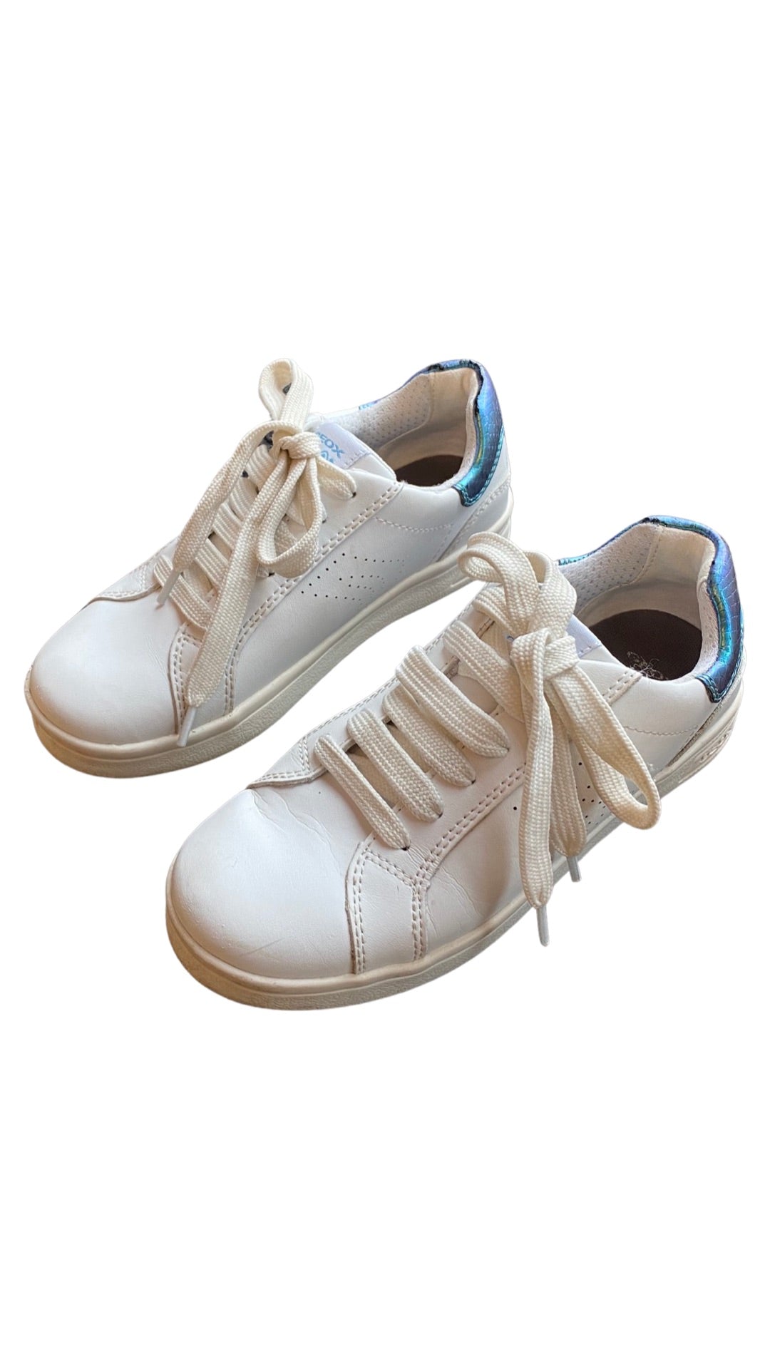 Geox low lace up trainers in white (UK13/EU32)