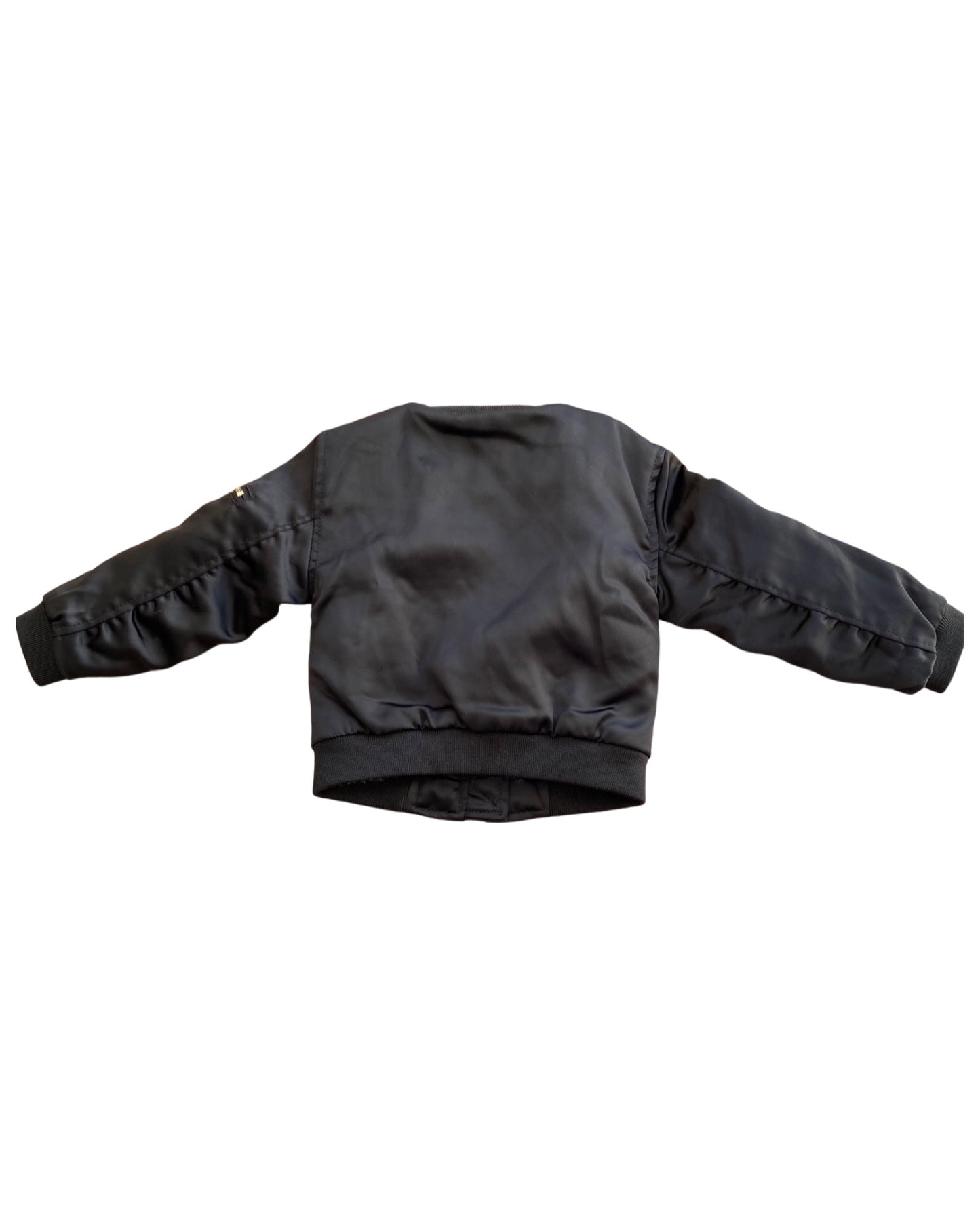 River Island black satin bomber jacket (9-12mths)