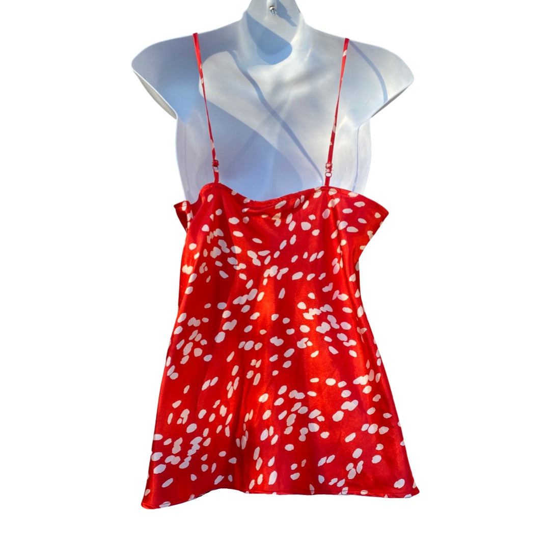 Topshop maternity red dalmation print camisole (size 14)