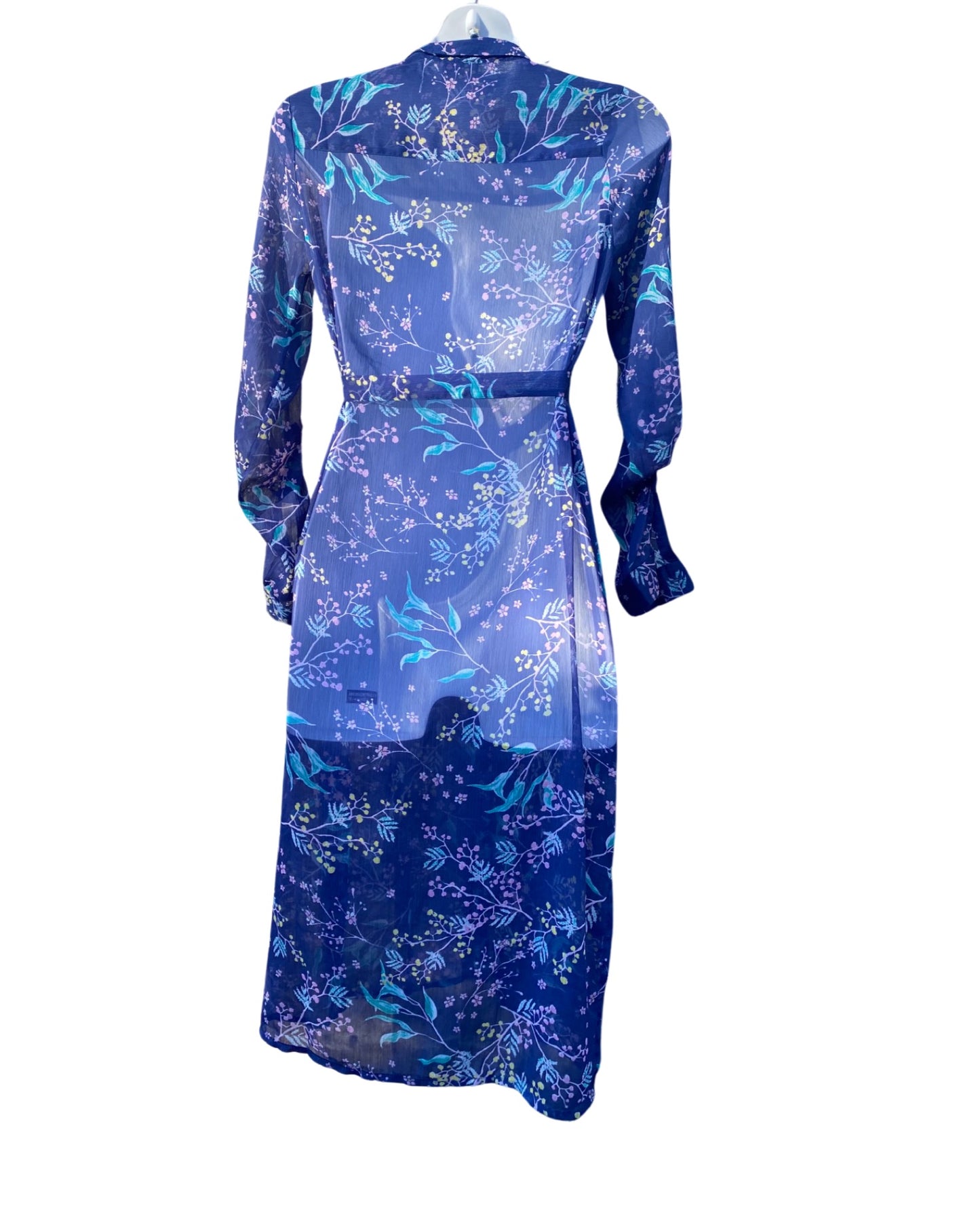 Mamalicious maternity sheer floral print shirt maxi dress (size S)