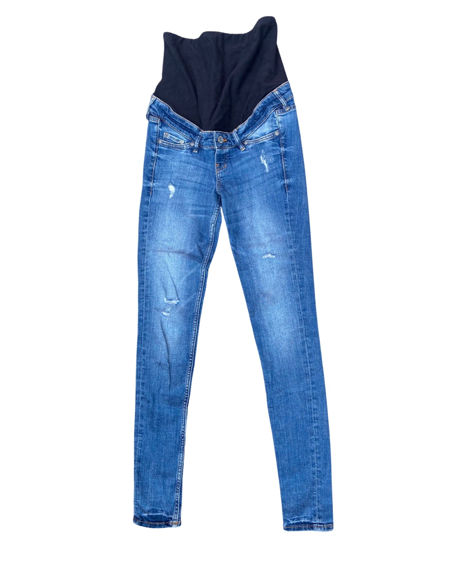 H&M Mama skinny high rib mid wash jean (size 8)
