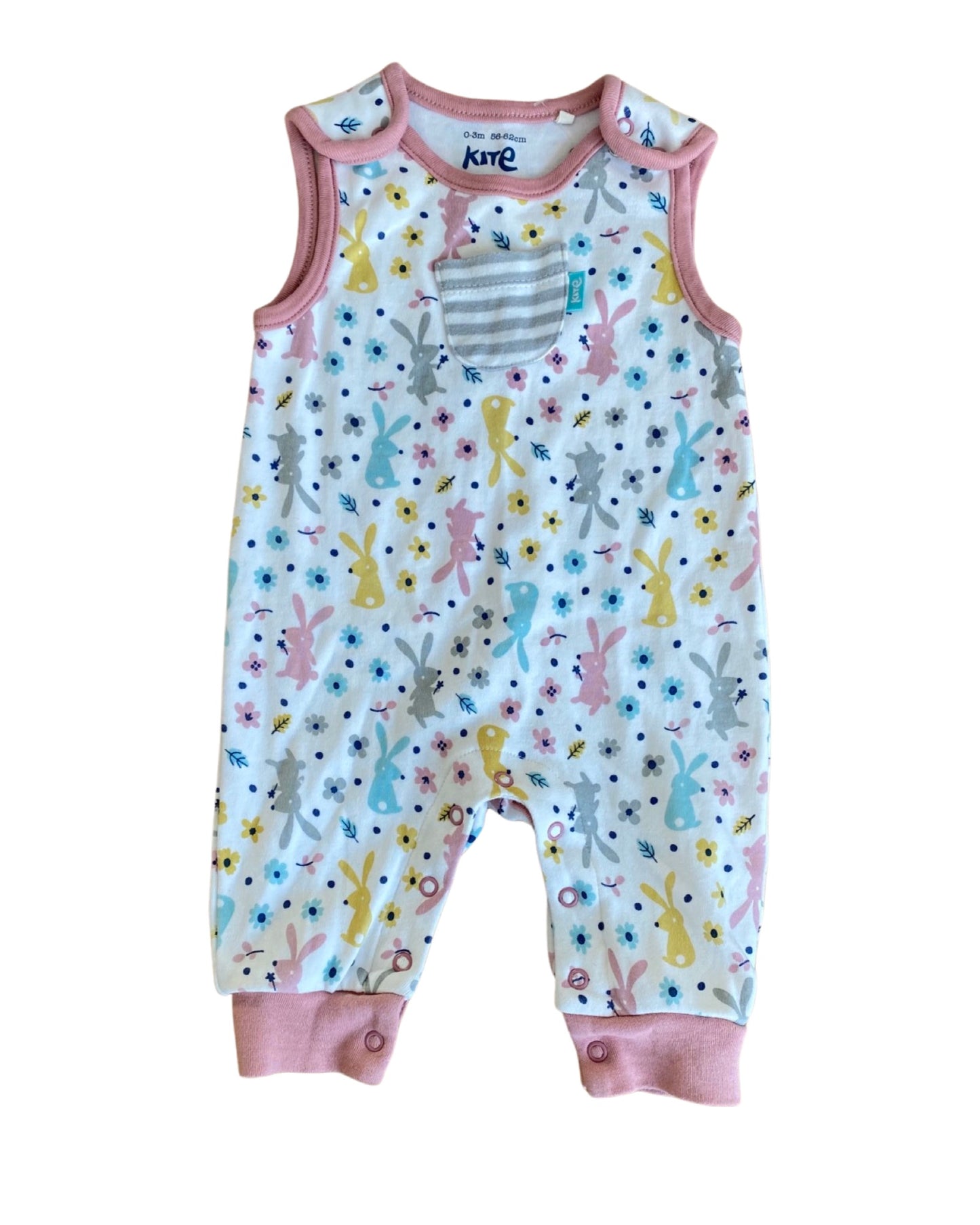 Kite all over printed bunny romper (0-3mths)
