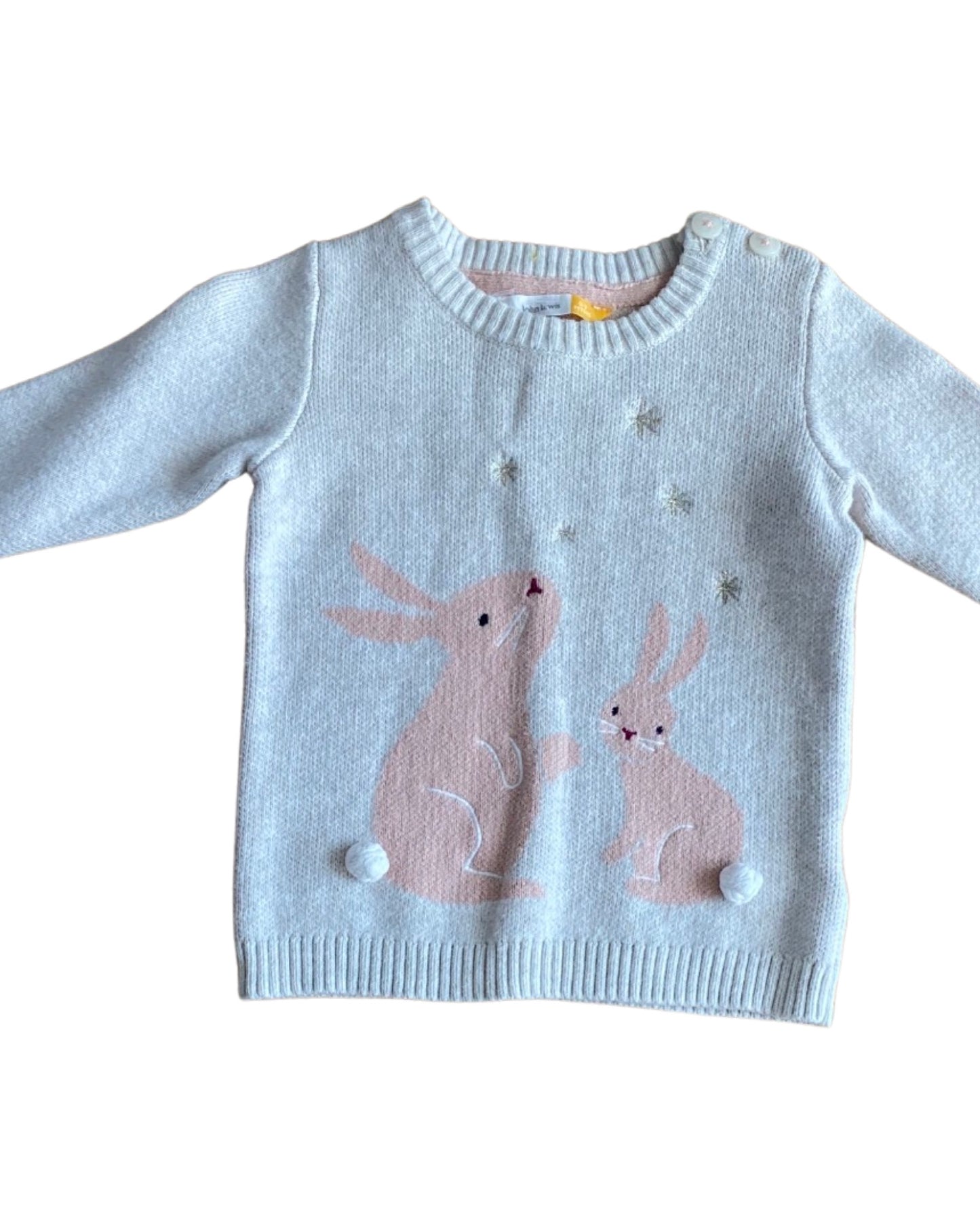 John Lewis knitted jumper with bunny intarsia (0-3mths)