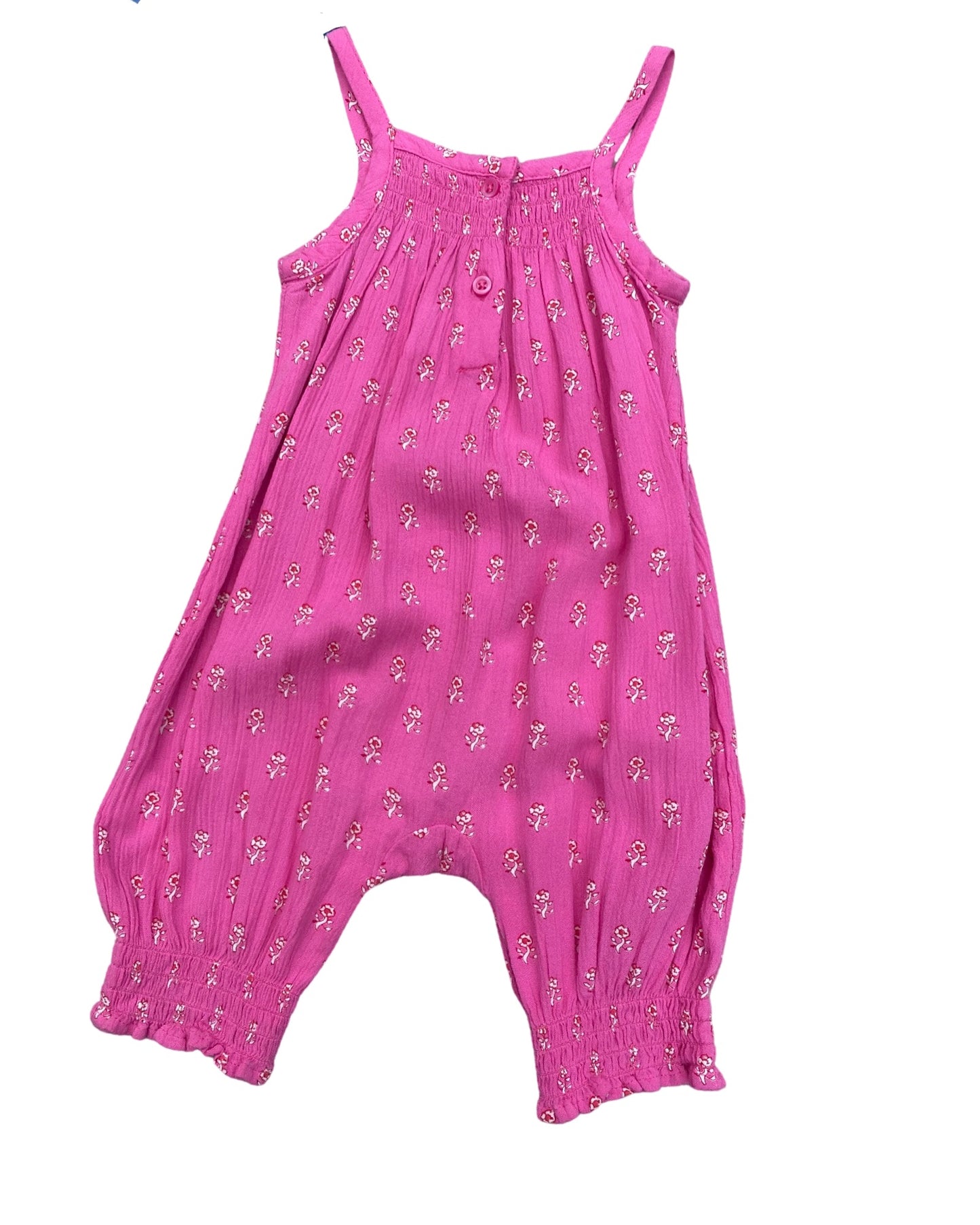 Baby Gap pink strappy floral print romper (0-3mths)