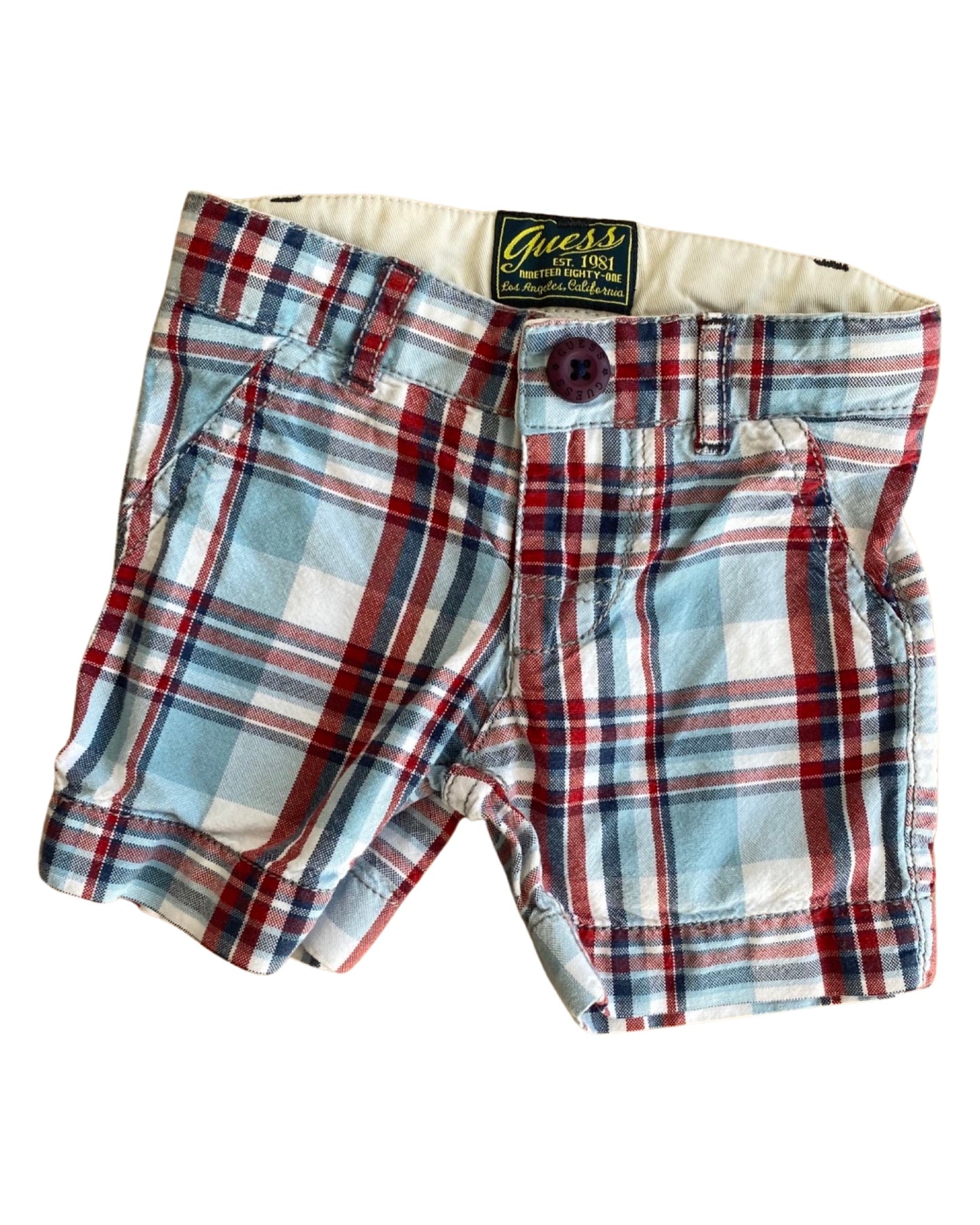 Guess vintage checked shorts (3-6mths)