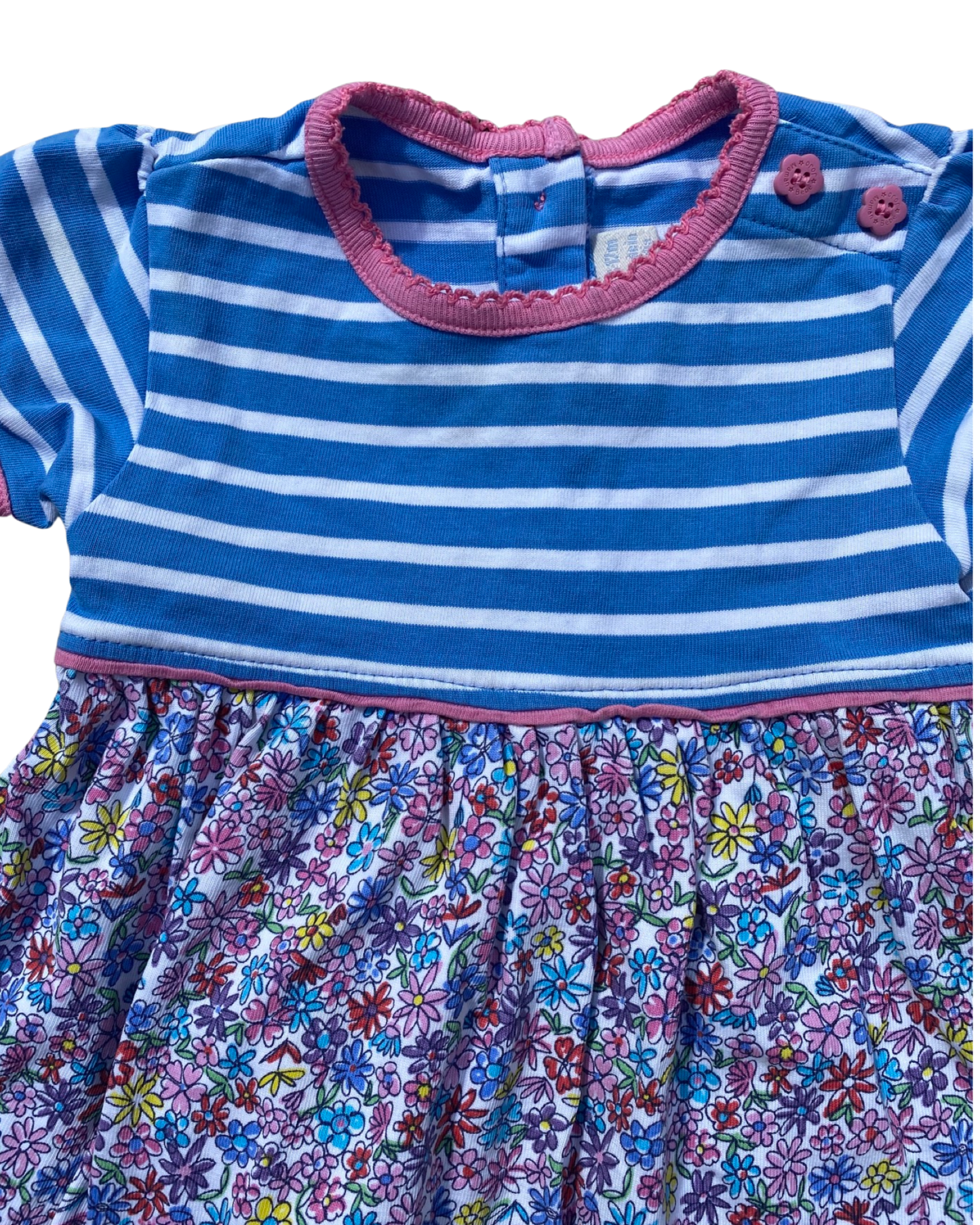 Jojo Maman Bebe striped/ditsy floral summer dress (6-12mths)