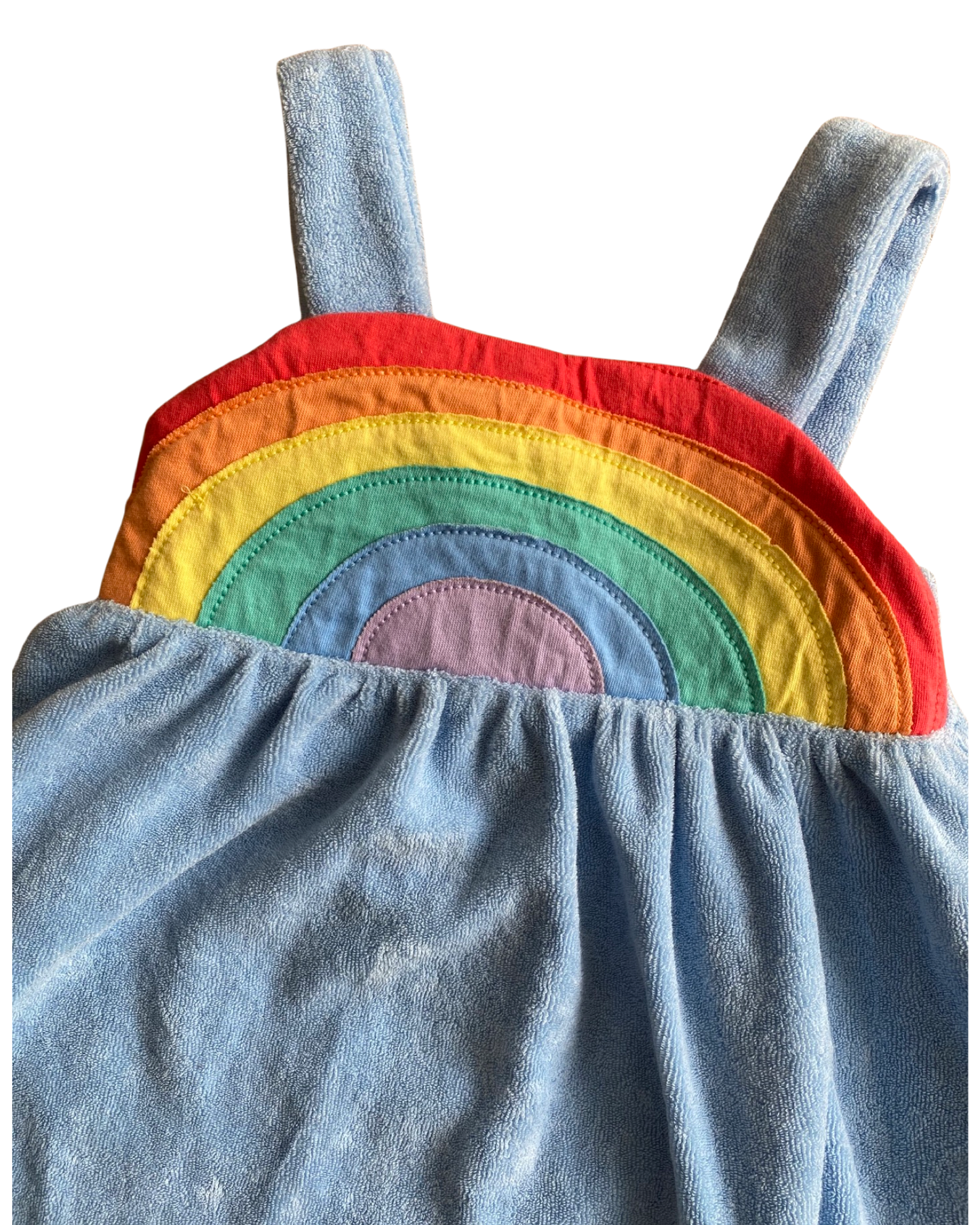 Little Bird by Jools terry towelling rainbow dress (12-18mths)