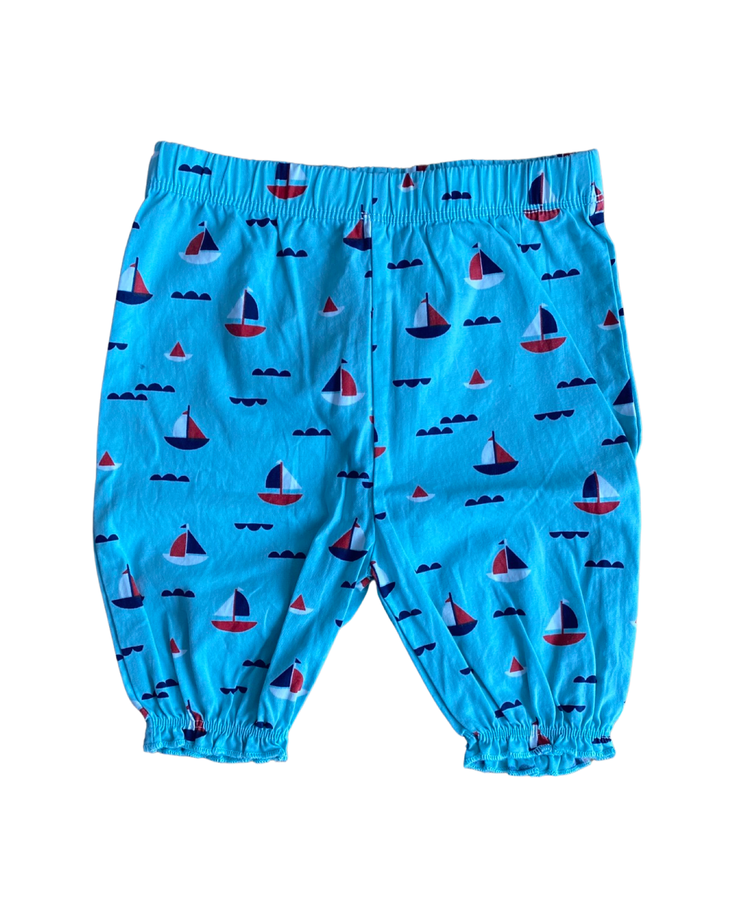 Lily & Sid cotton sailboat print cropped trousers (18-24mths)