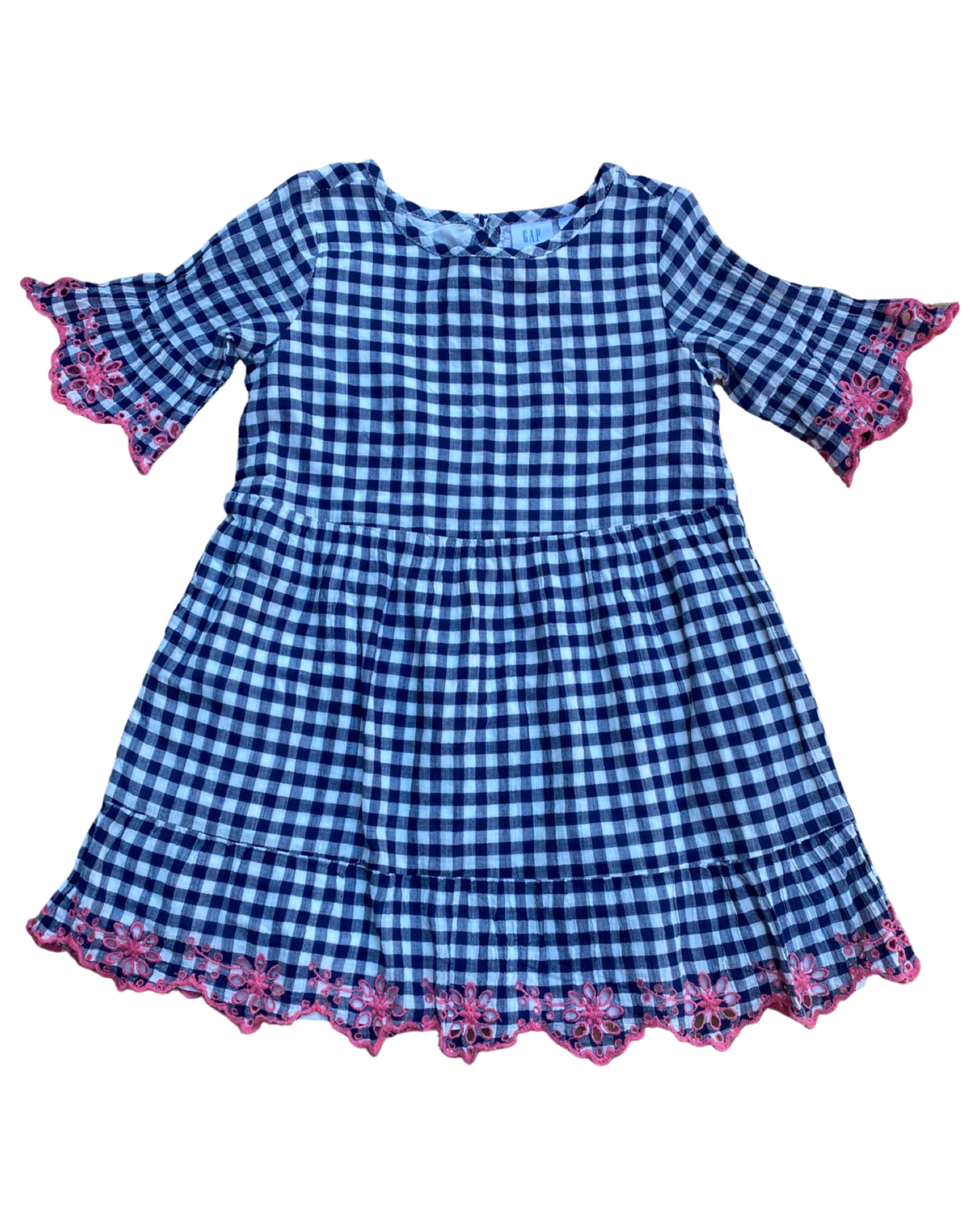 Baby Gap x SJP checked gingham dress with eyelet lace trim (3-4yrs)