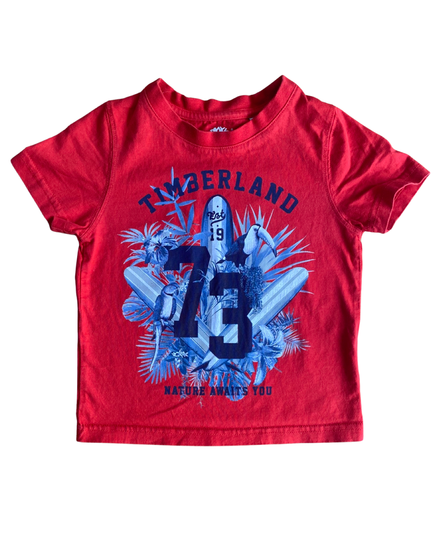 Timberland vintage red printed t shirt (2-3yrs)