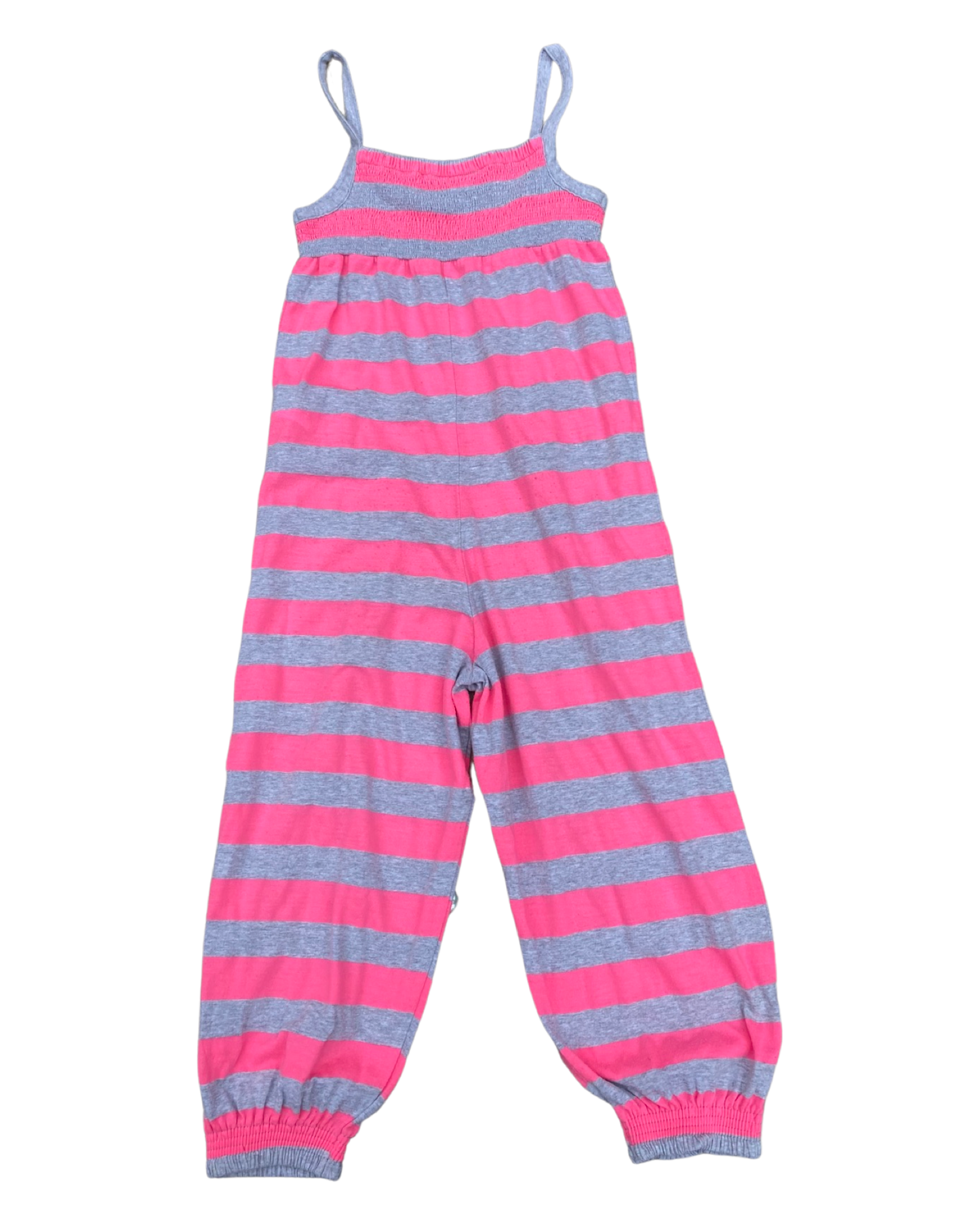 Next pink & grey striped jersey jumpsuit (4-5yrs)