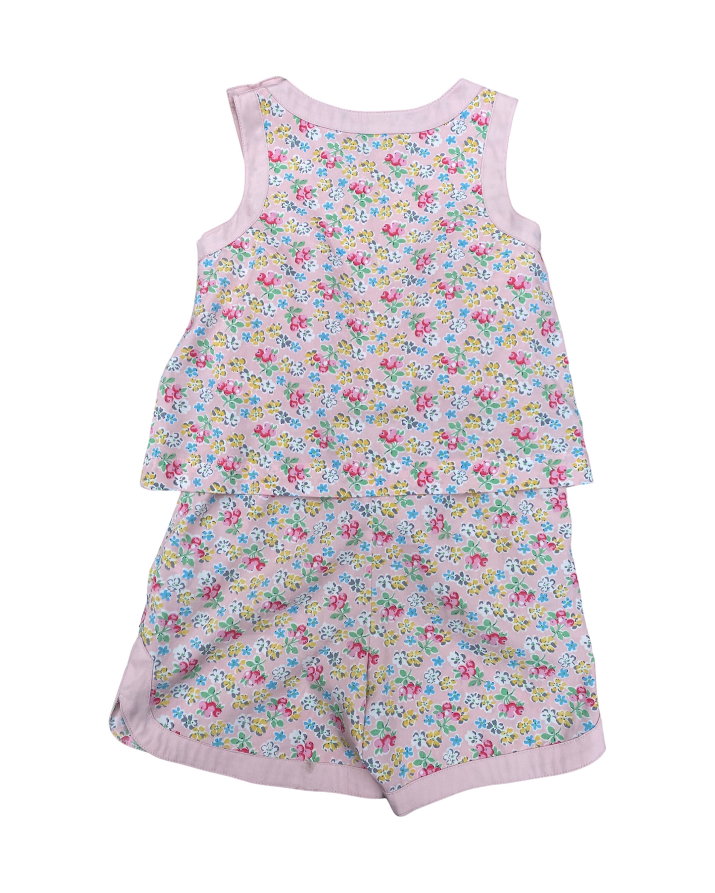 Next pink floral sleeveless short jumpsuit (4-5yrs)