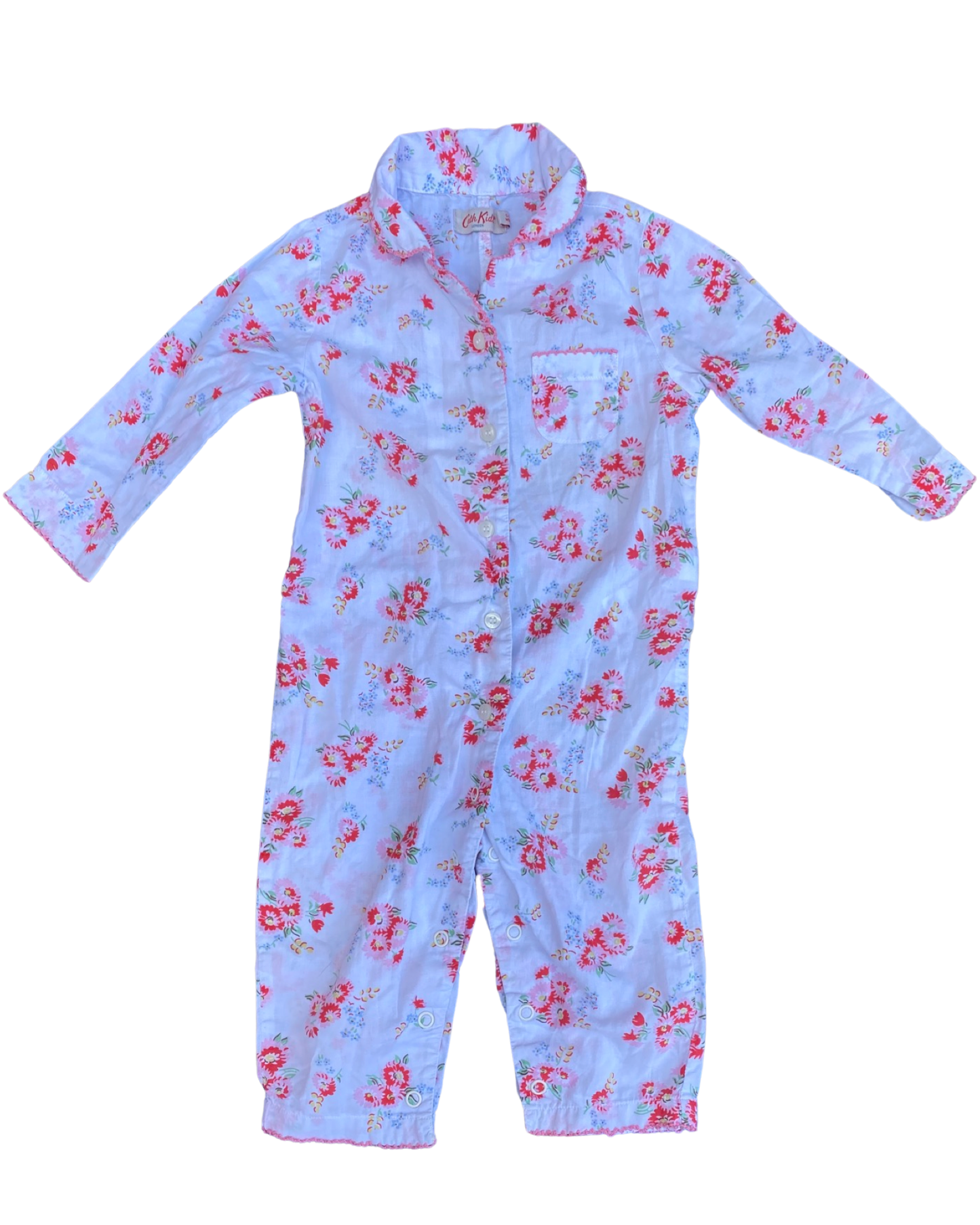 Cath Kidson floral print cotton one piece pyjamas (size 6-12mths)