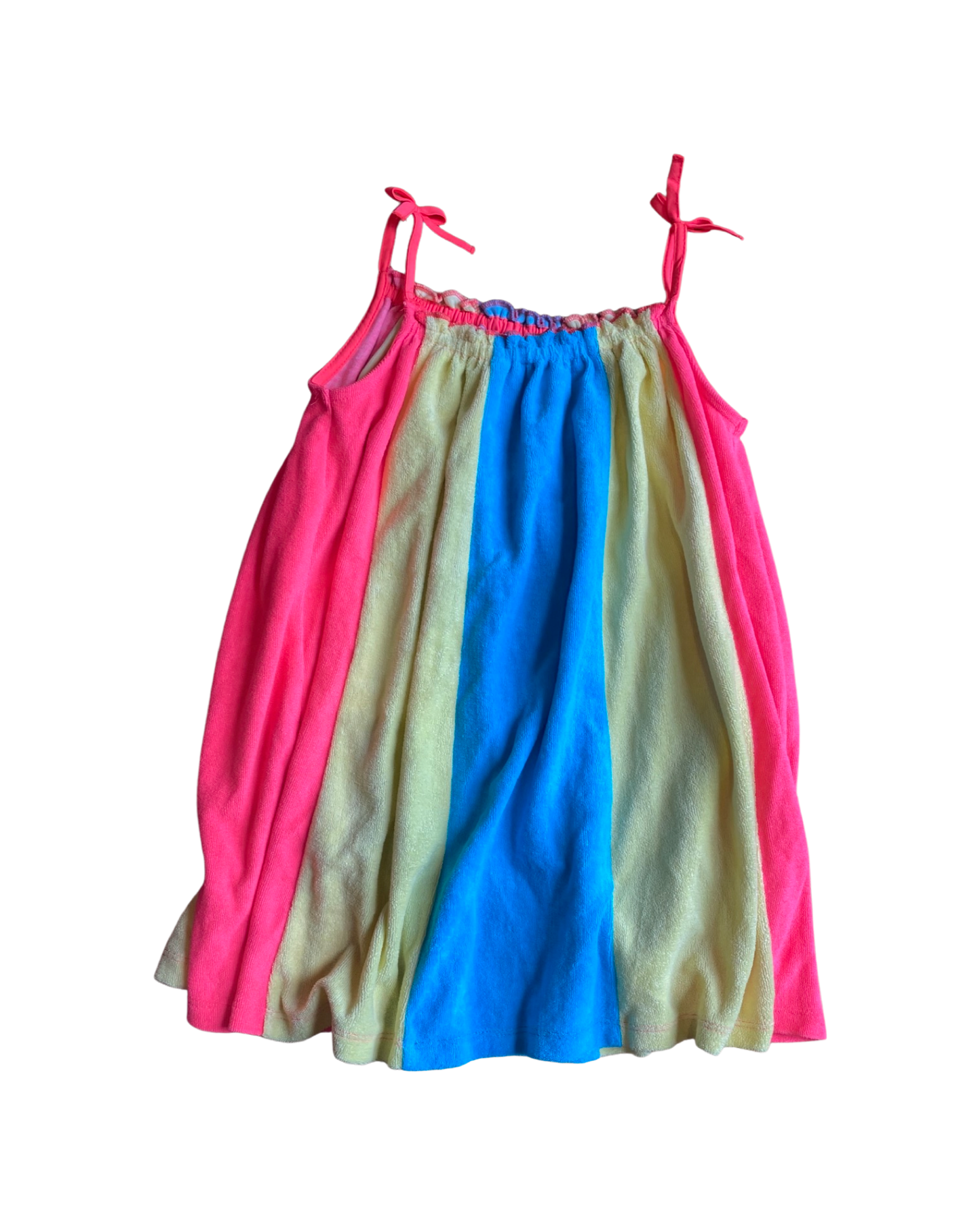 M&S neon striped towelling dress (size 3-4yrs)