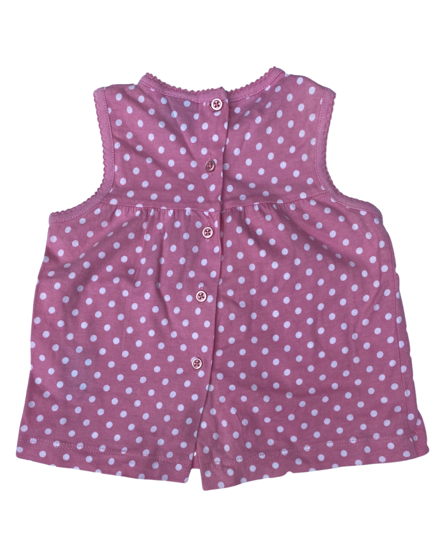 Baby Boden pink dotty sleeveless top (size 12-18mths)