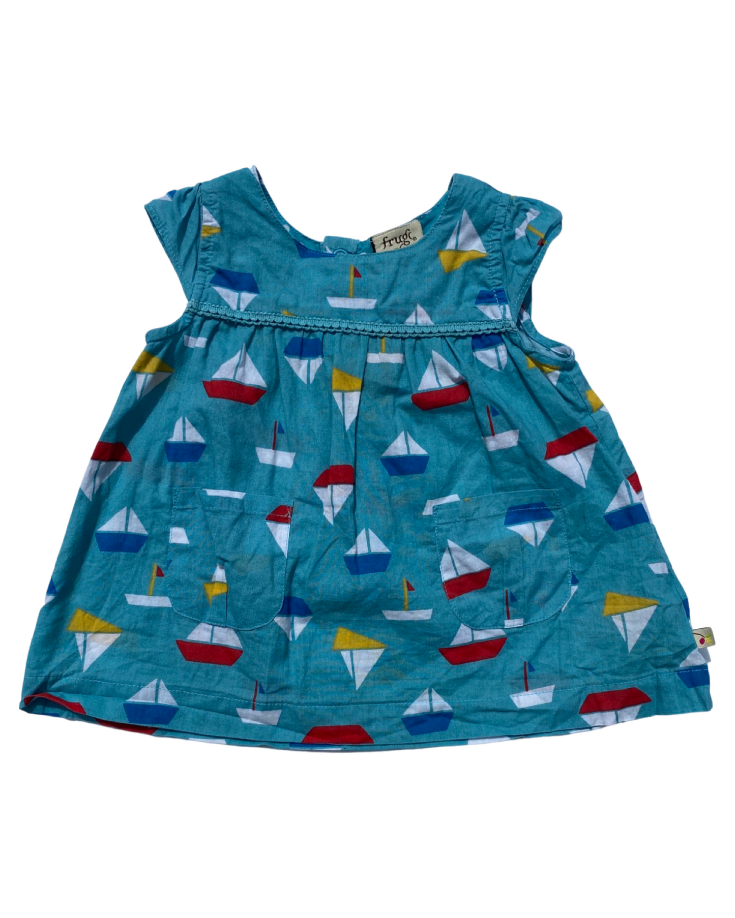 Frugi sailboat print tunic dress ( size 0-3mths)