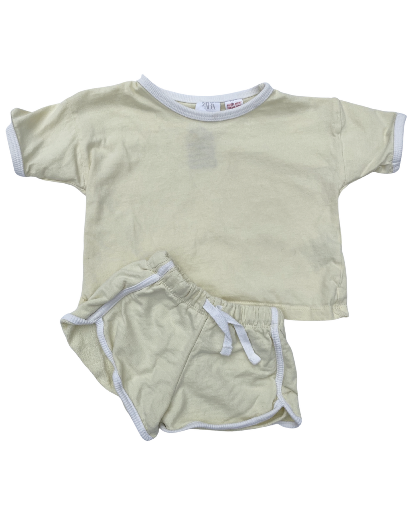 Baby Zara lemon 2 piece t shirt & shorts (size 6-9mths)