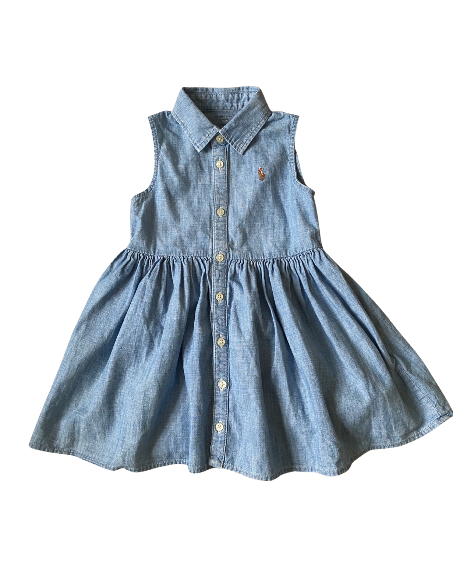 Ralph Lauren sleeveless denim collared shirt dress (12-18mths)