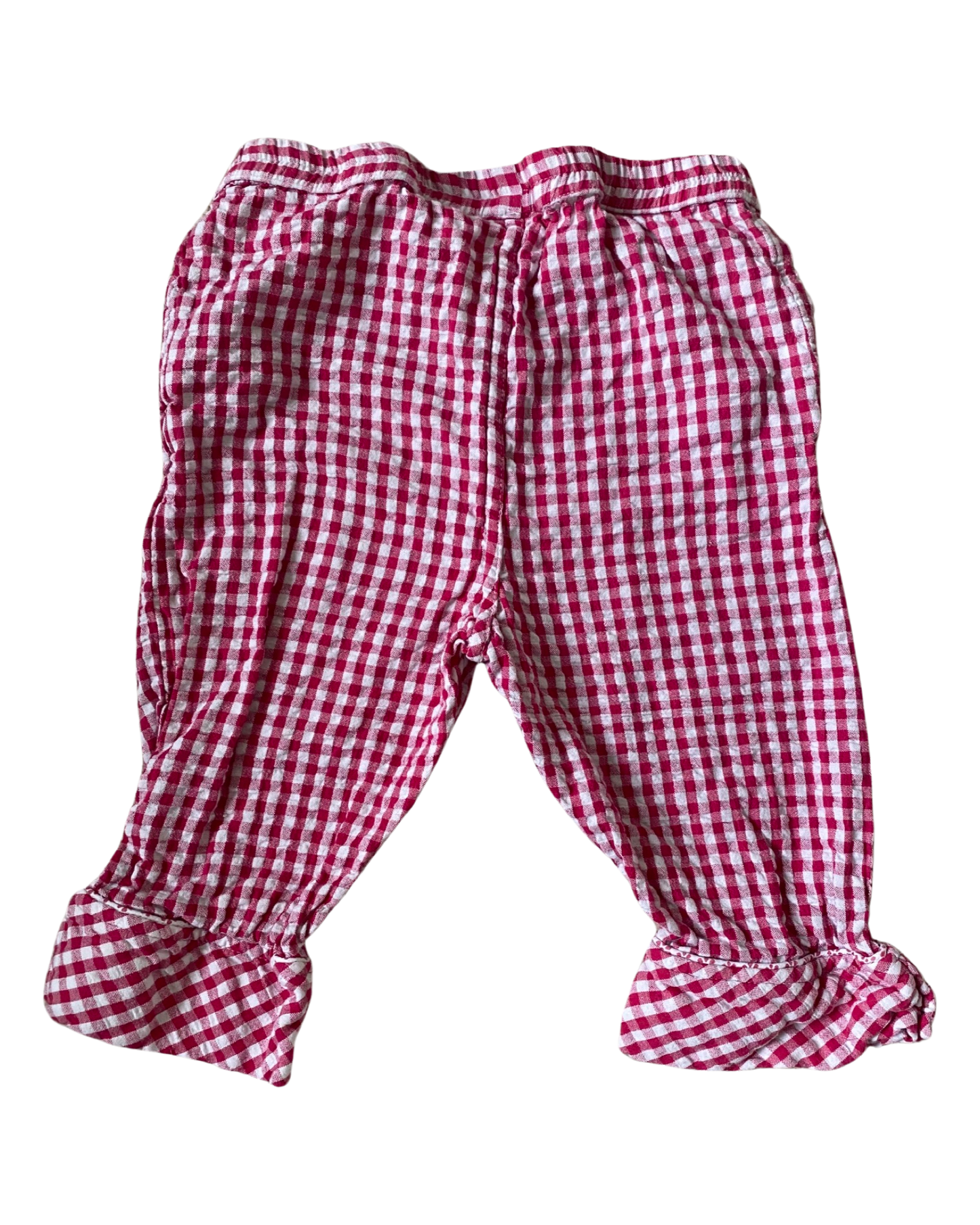 JoJo Maman Bebe pink gingham cropped trousers (size 2-3yrs)