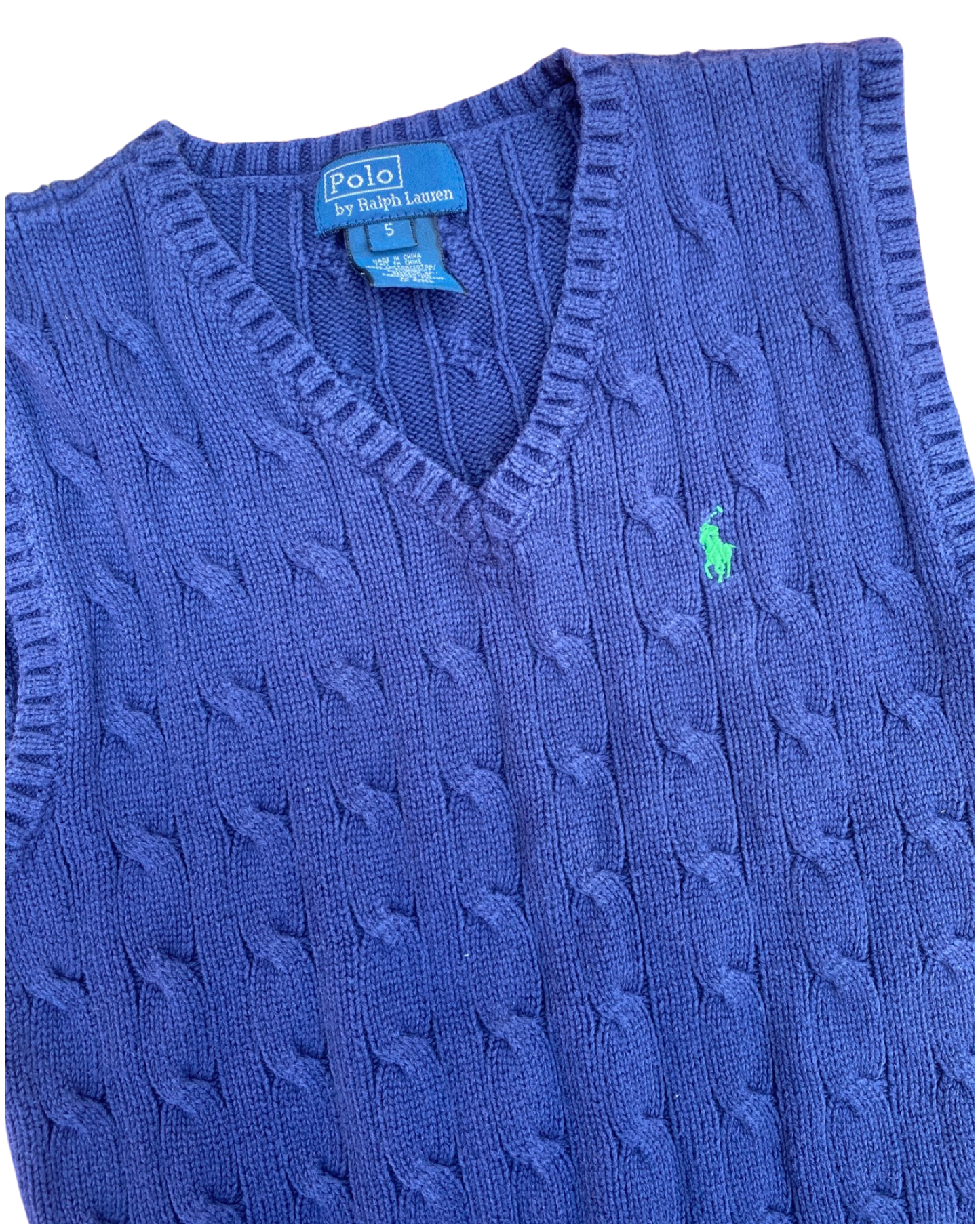 Ralph Lauren navy polo cable knit vest (size 4-5yrs)