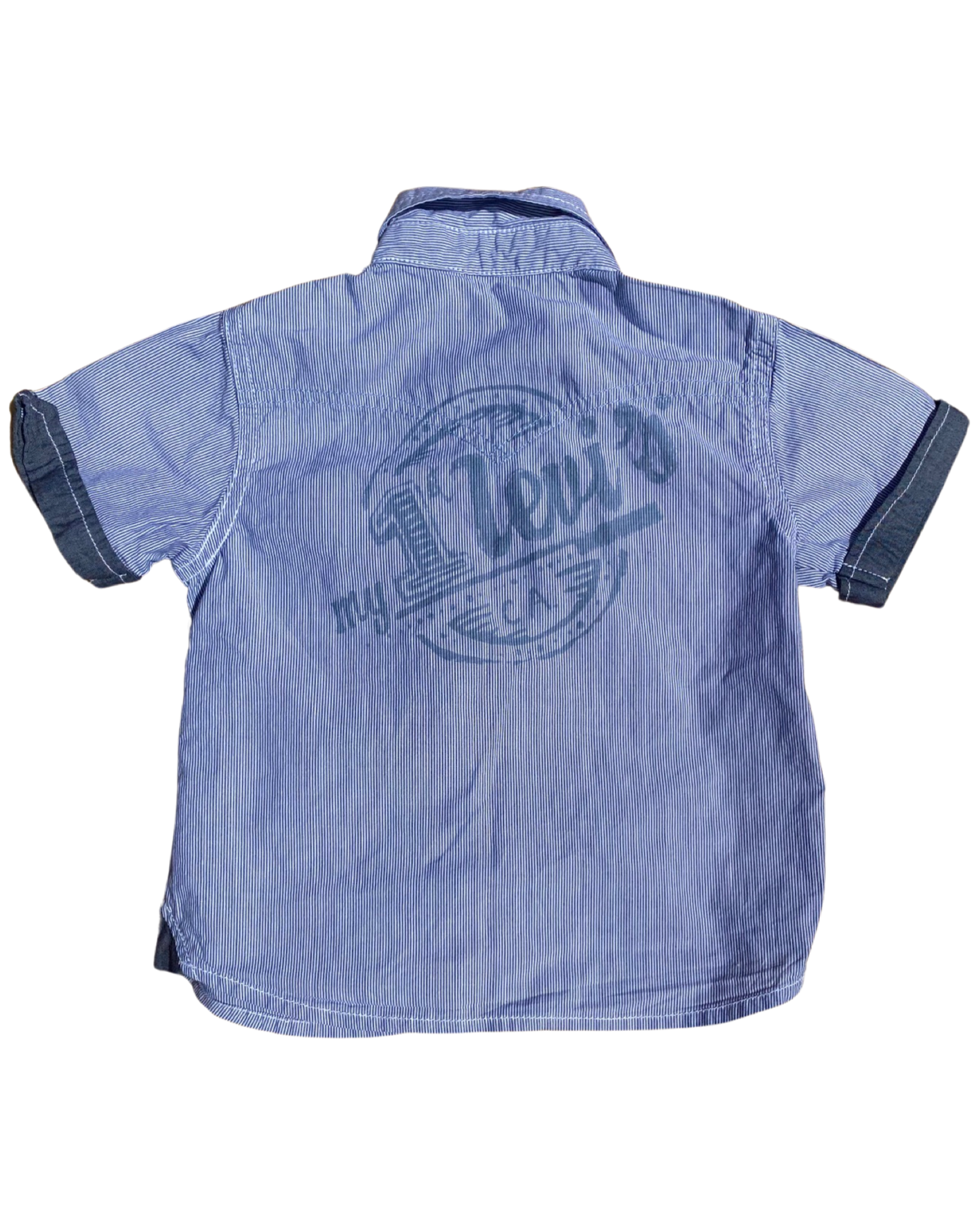 Levi's vintage blue striped short sleeve shirt (size 12-18mths)