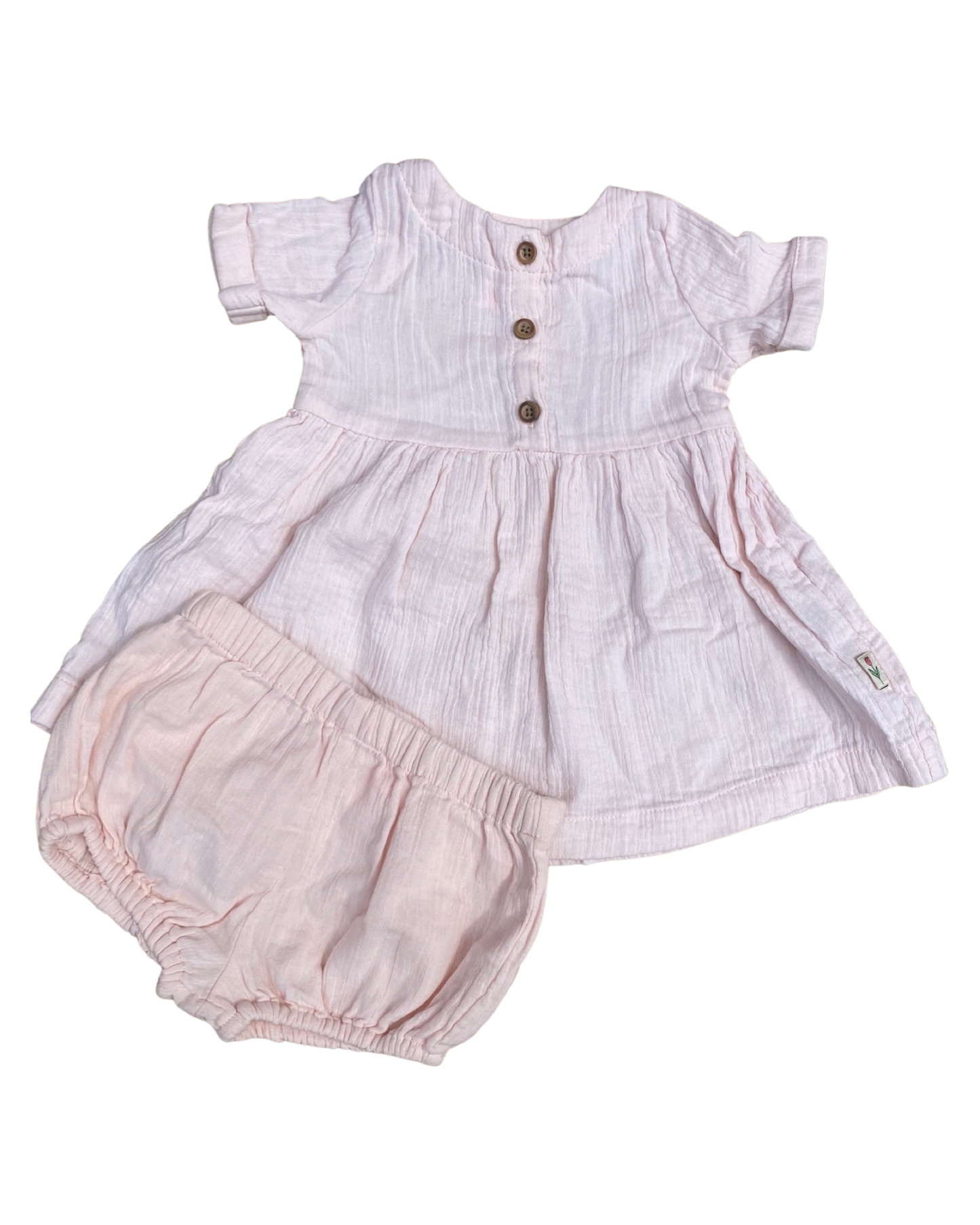 Hema lightweight cotton dress & matching nappy cover (size 6-9mths)