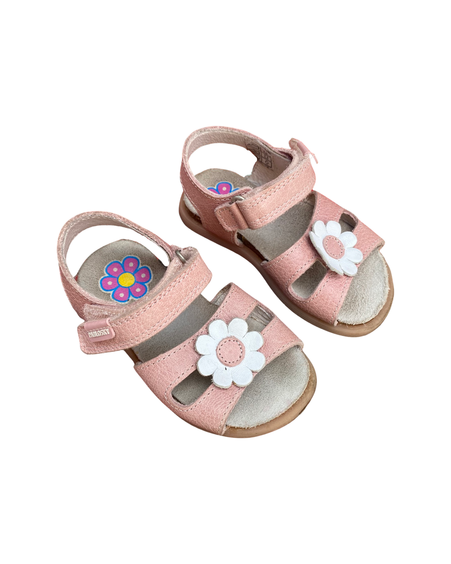 Pablosky pink leather baby sandals (size EU21/UK5)
