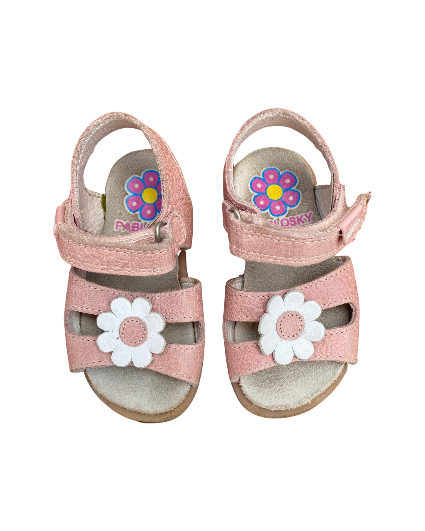 Pablosky pink leather baby sandals (size EU21/UK5)