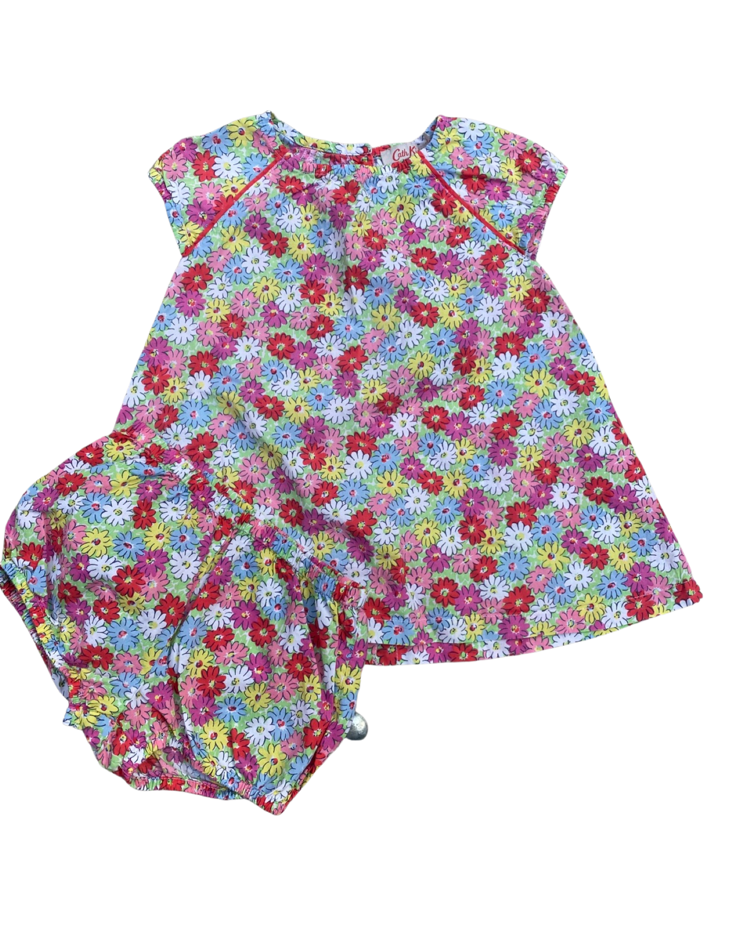 Cath Kitson floral print dress with matching nappy cover (9-12mths)