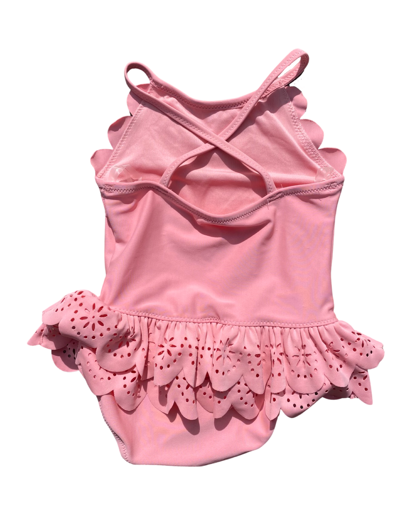 Next pink swimsuit with peplum trim (size 12-18mths)
