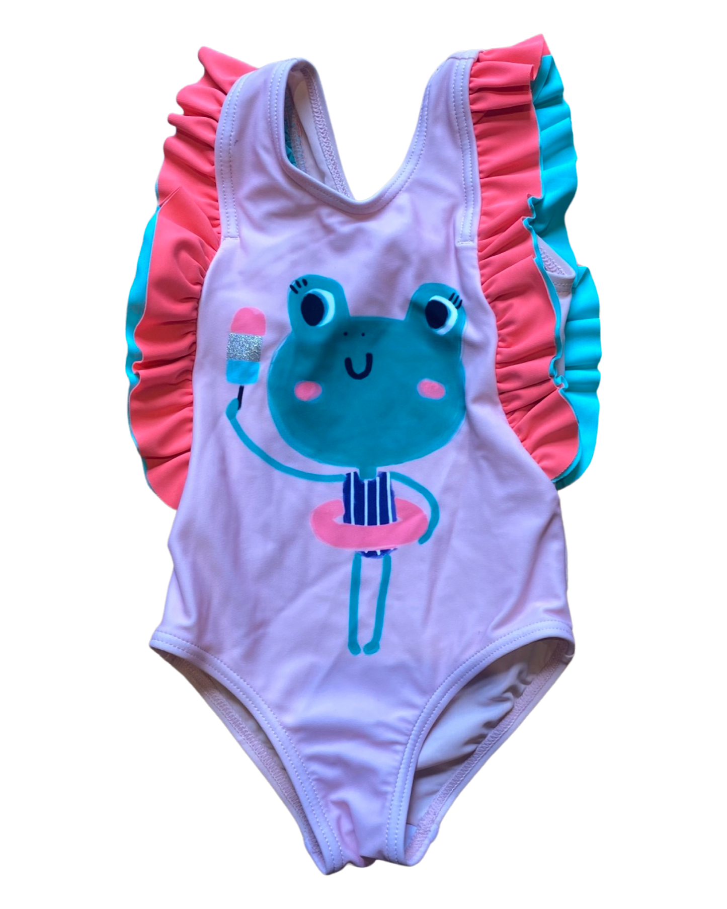 M&S Frog ruffled swimsuit ( size 1.5-2yrs)