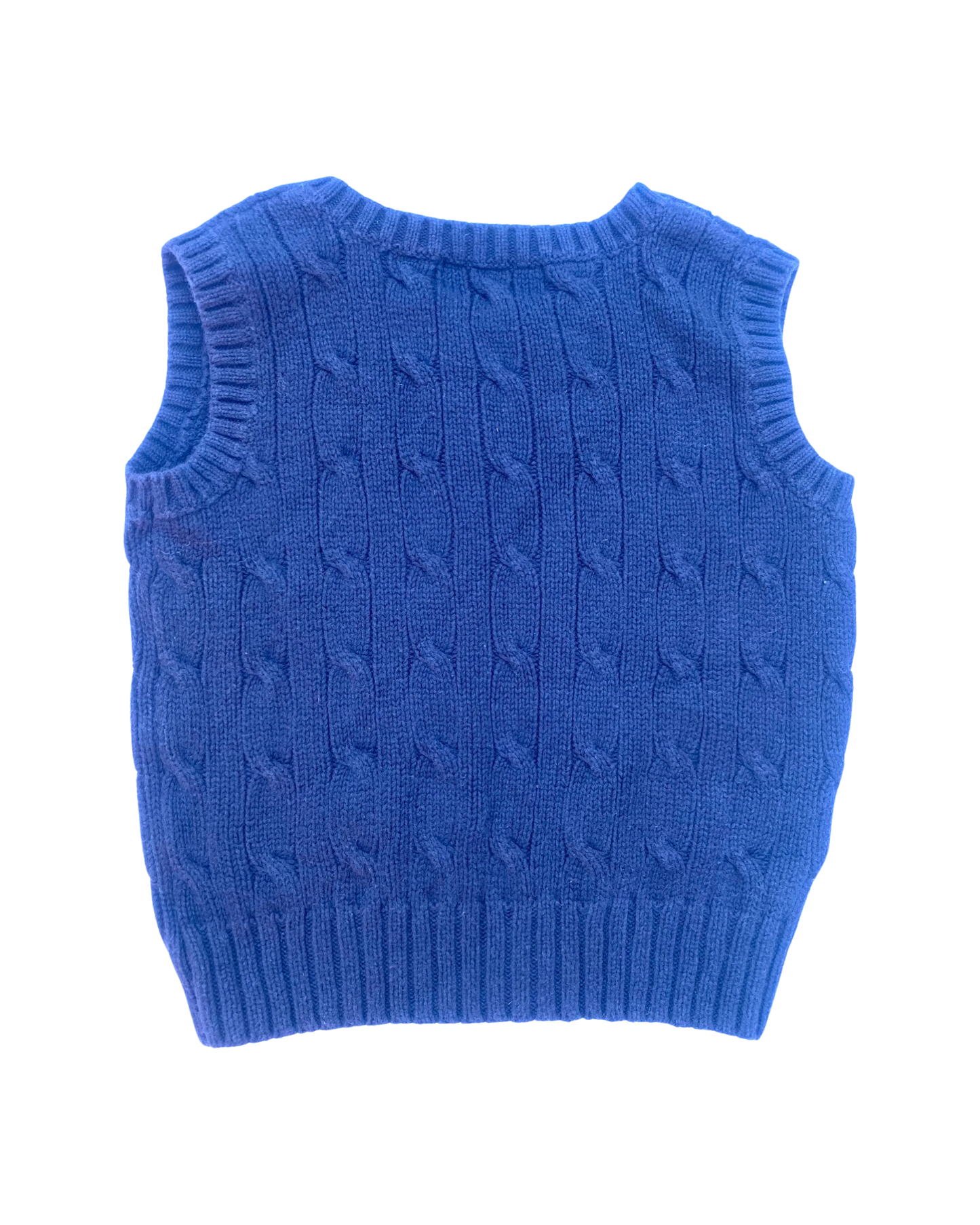 Ralph Lauren vintage navy polo cable knit vest (size 12-18mths)