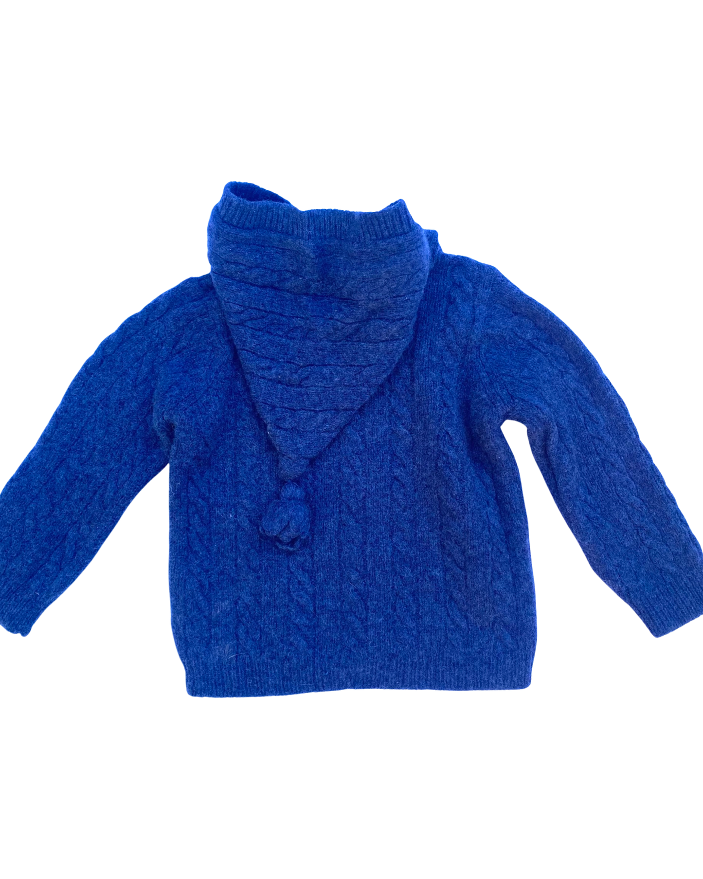 JoJo Maman Bebe blue hooded cable knit cardigan (size 6-12mths)