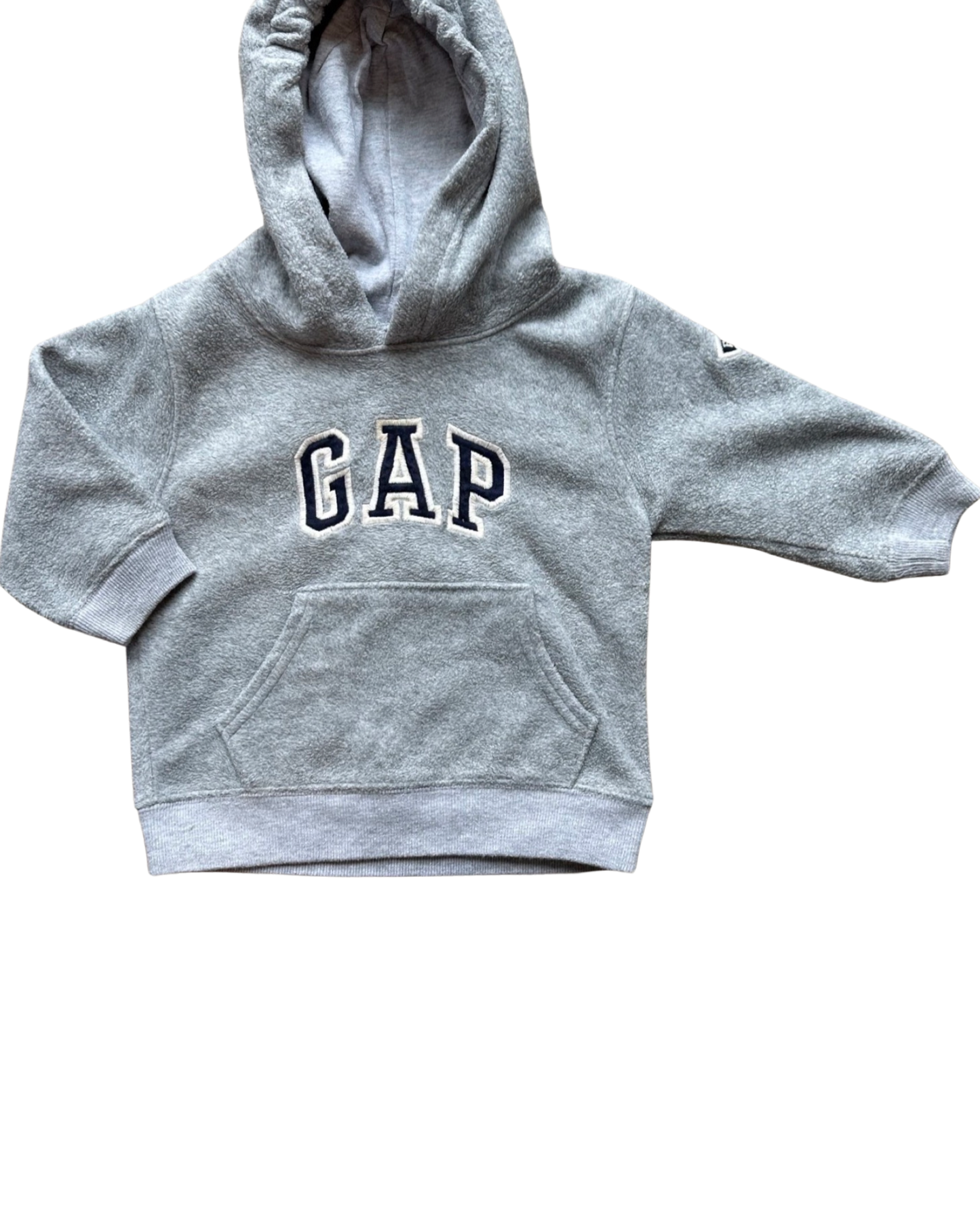Baby Gap classic logo fleece hoodie in grey (size 6-12mths)