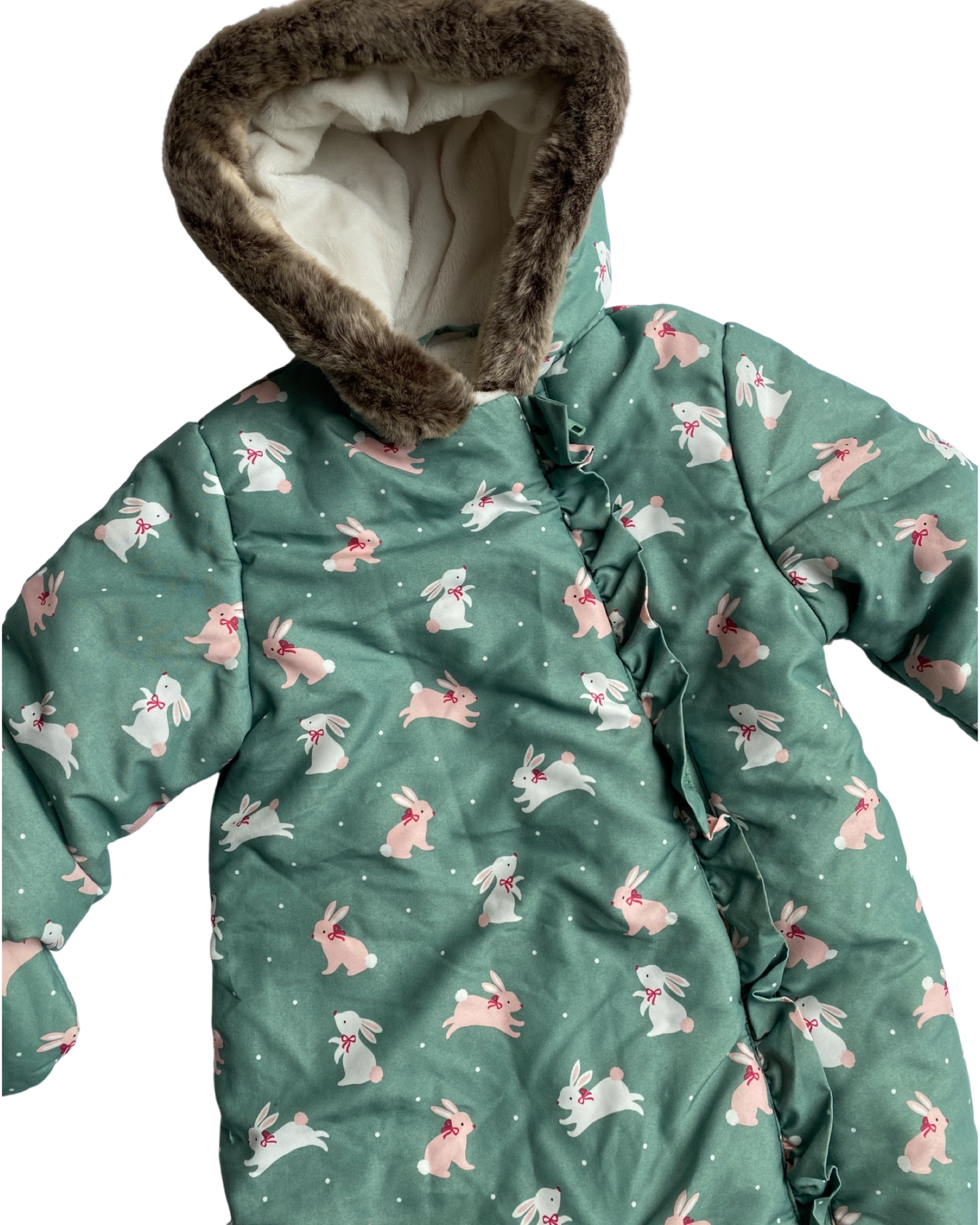 John Lewis bunny print snowsuit (6-9mths)