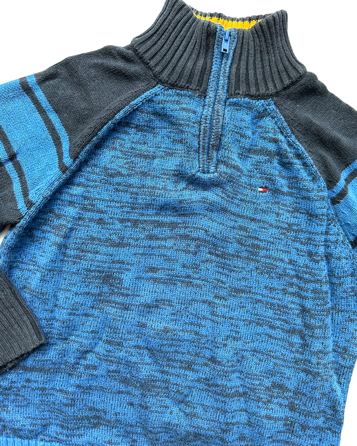 Vintage Tommy Hilfiger blue mix 1/4 zip knit jumper (4-5yrs)