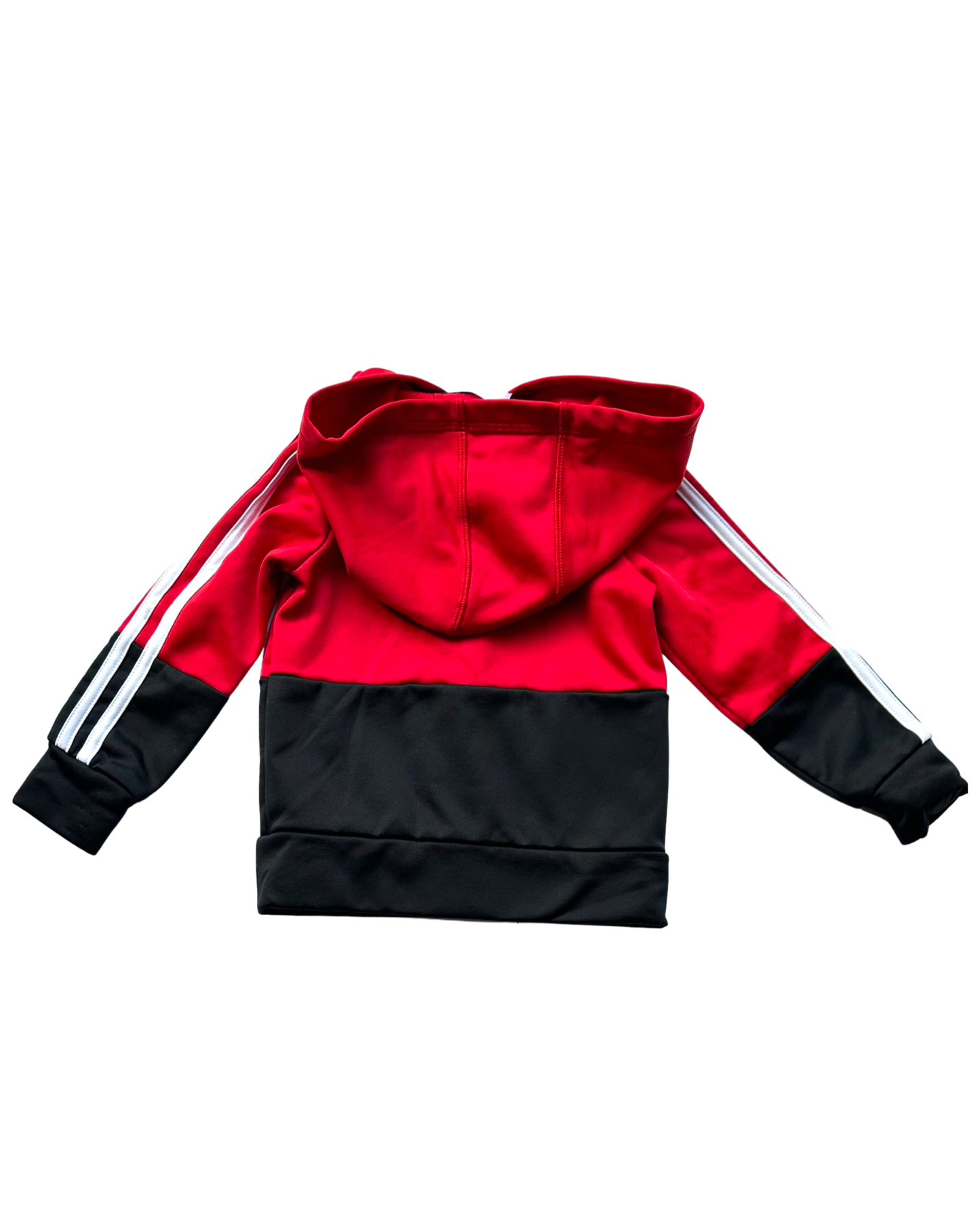 Vintage Adidas hooded track jacket in black/red (1-2yrs)