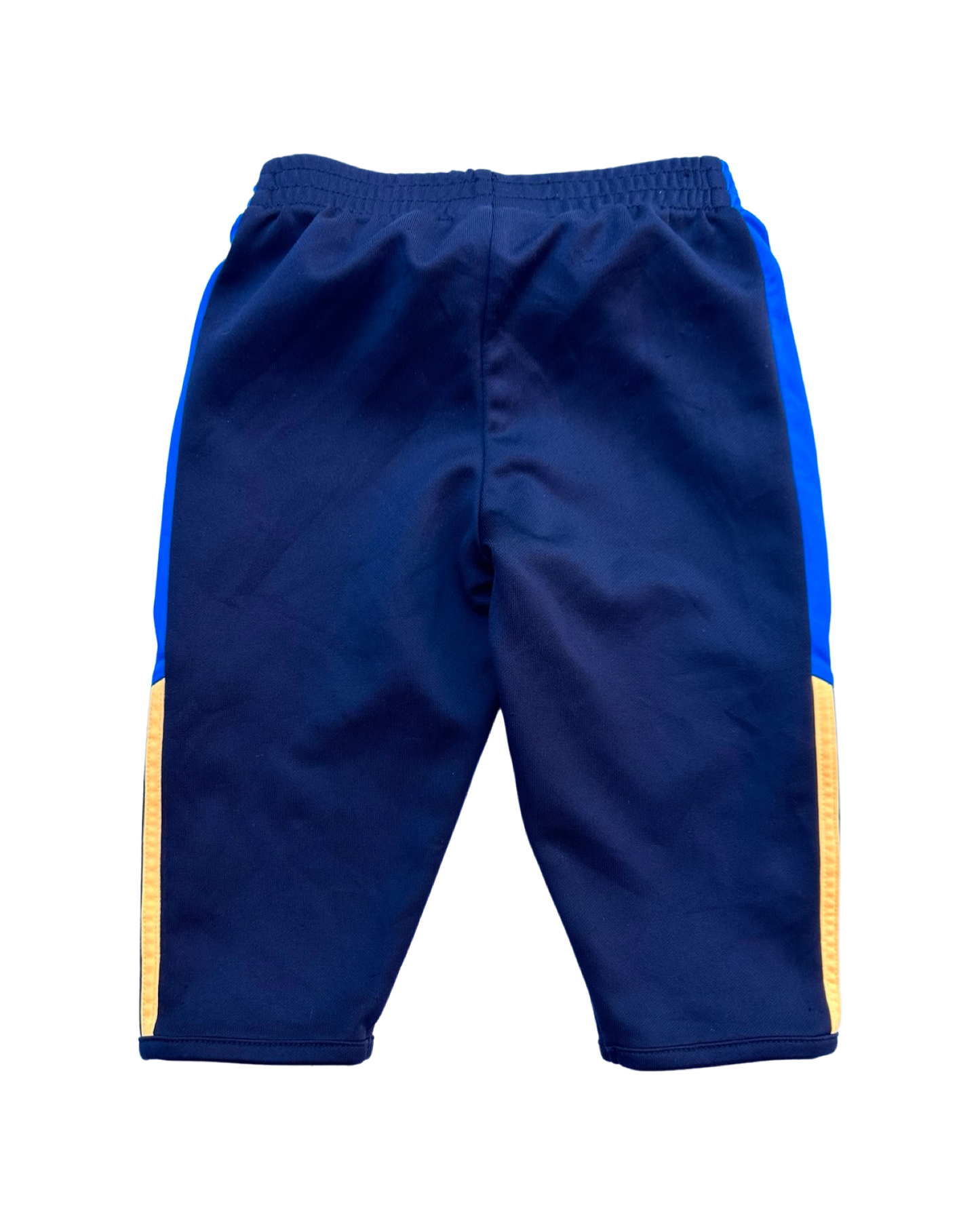 Vintage Adidas 3 stripe joggers in black/blue/yellow (9-12mths)