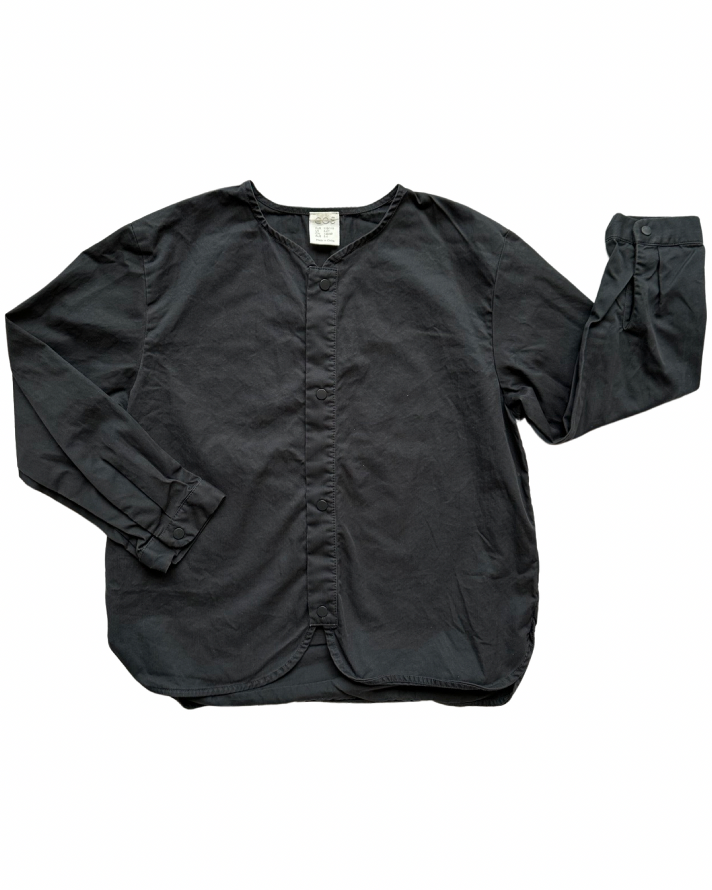 Cos kids woven cotton shirt in charcoal (size 4-6yrs)