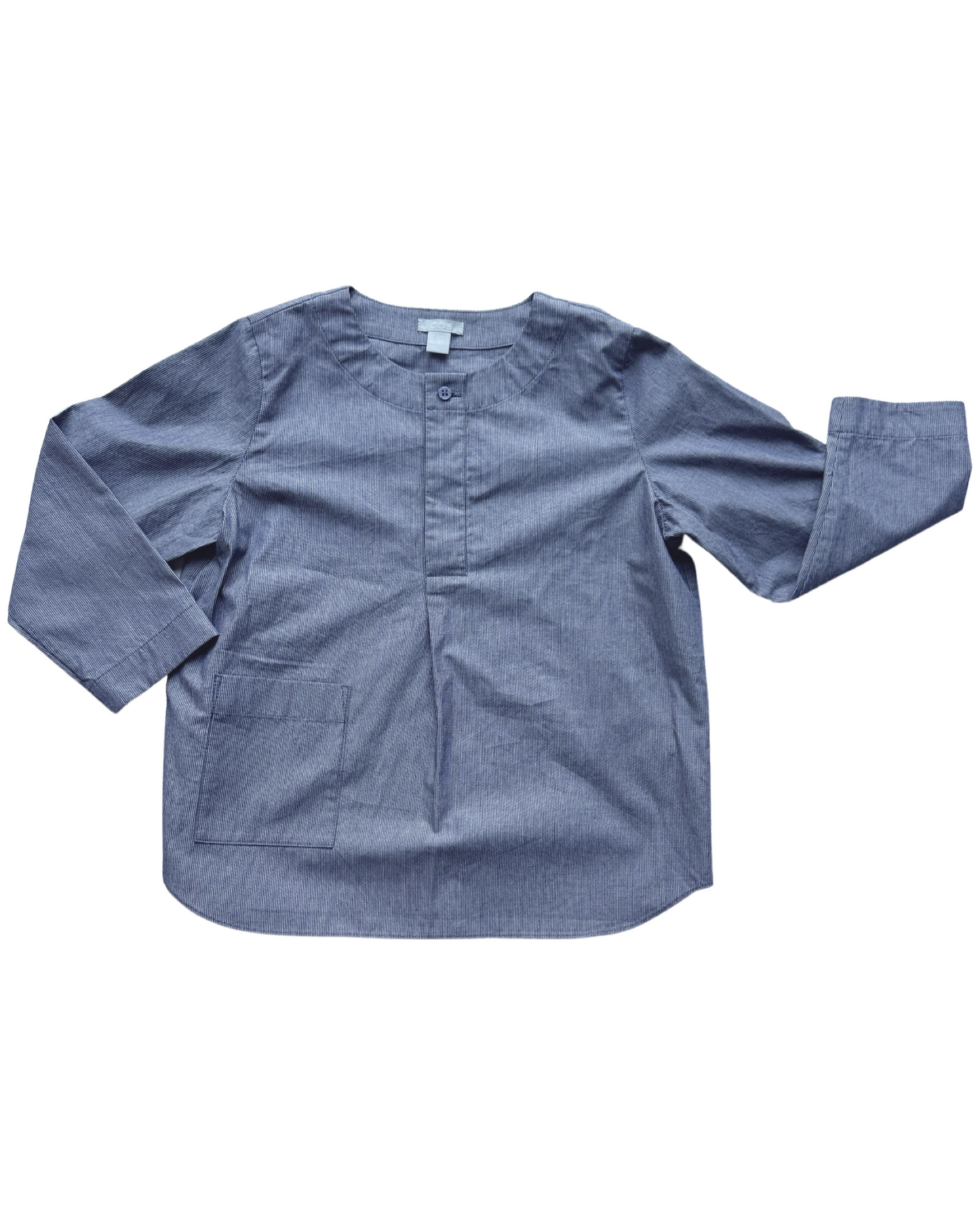 Cos kids woven cotton shirt in blue stripe (size 2-4yrs)